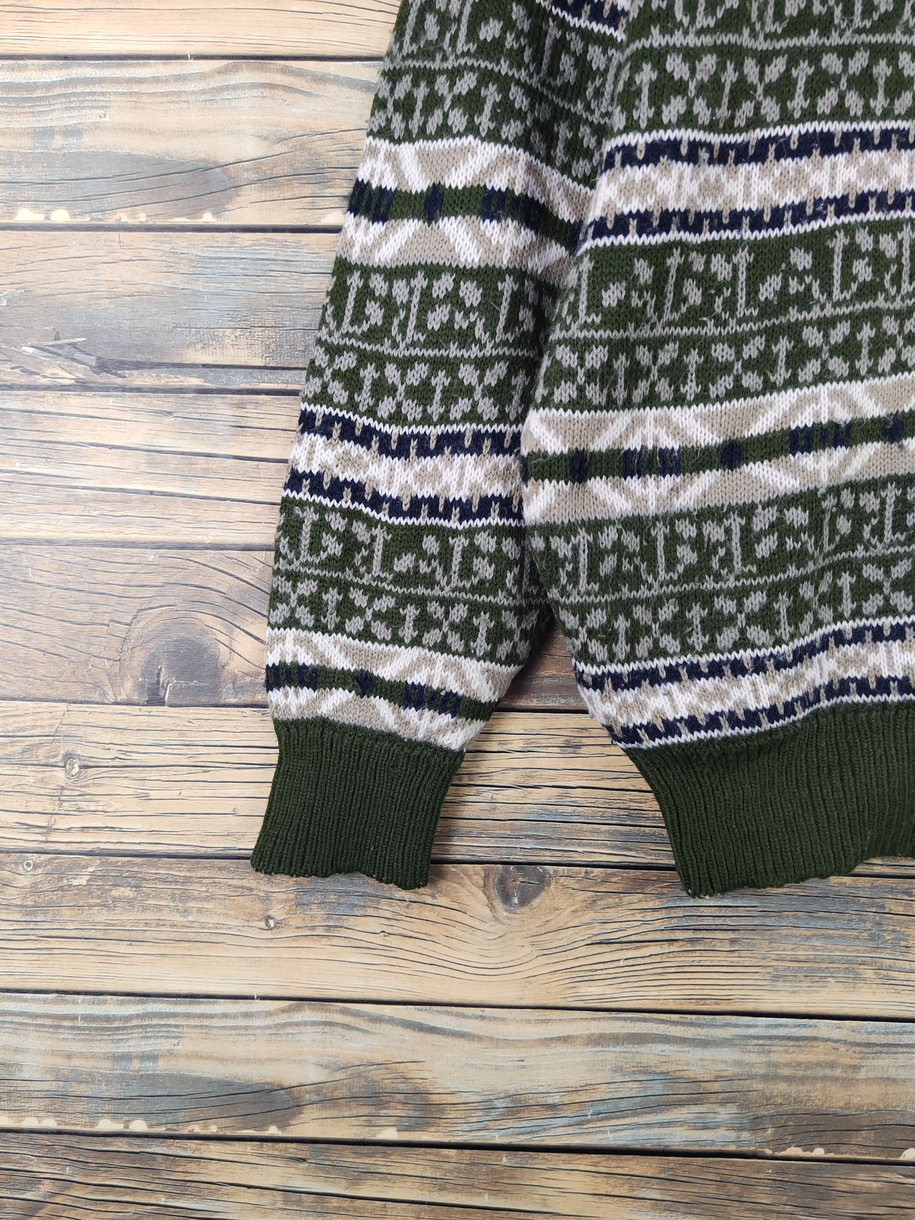 Vintage Yes please Olive Knitwear Sweatshirts #W2169 Size US L / EU 52-54 / 3 - 4 Thumbnail