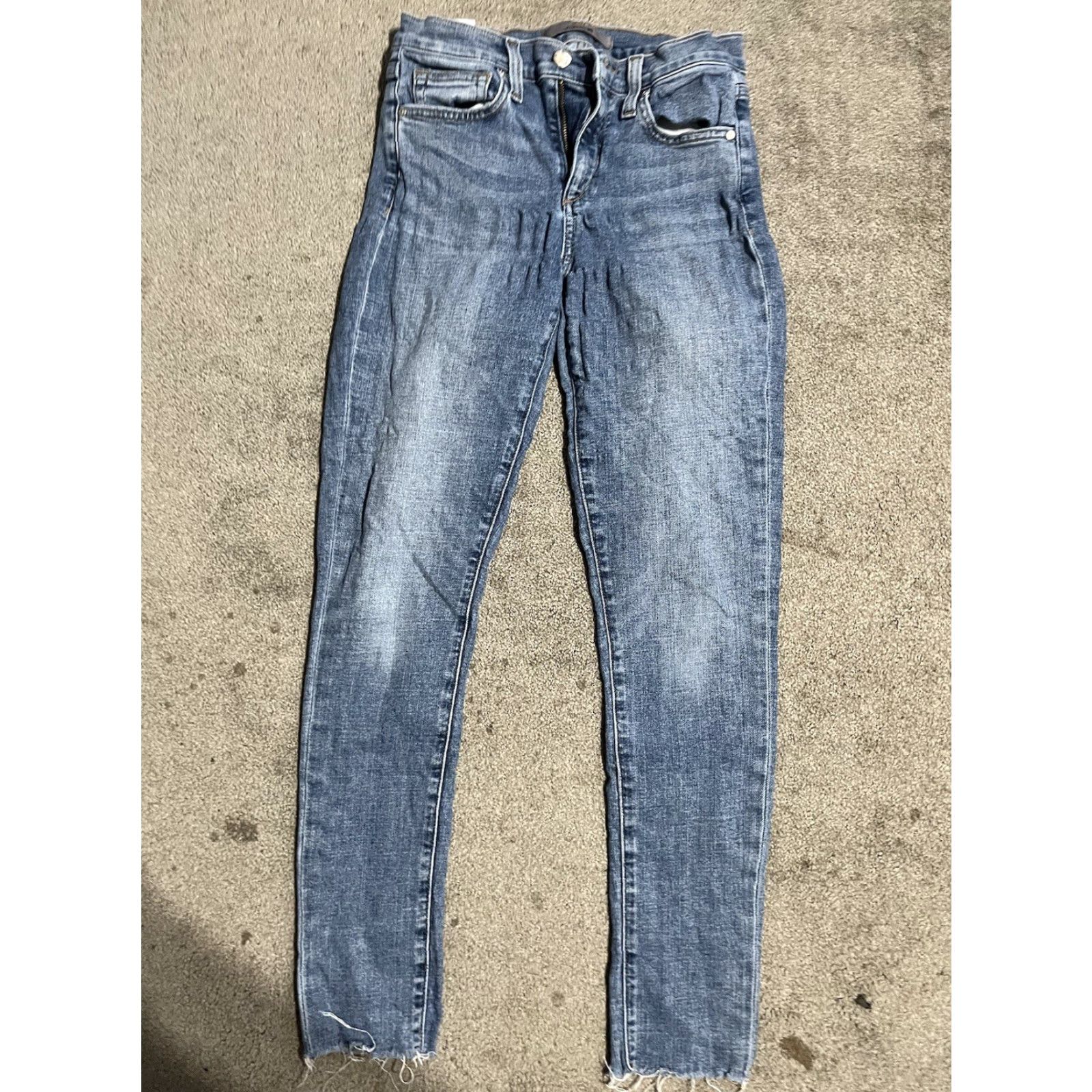 Vintage Joes Jeans High Rise Ankle Jeans Womens Size 26 Blue Raw Hem, Denim, 27 in Inseam, Regular Rise, Girls? Mens? (adjusted) Size 26" / US 2 / IT 38 - 3 Thumbnail