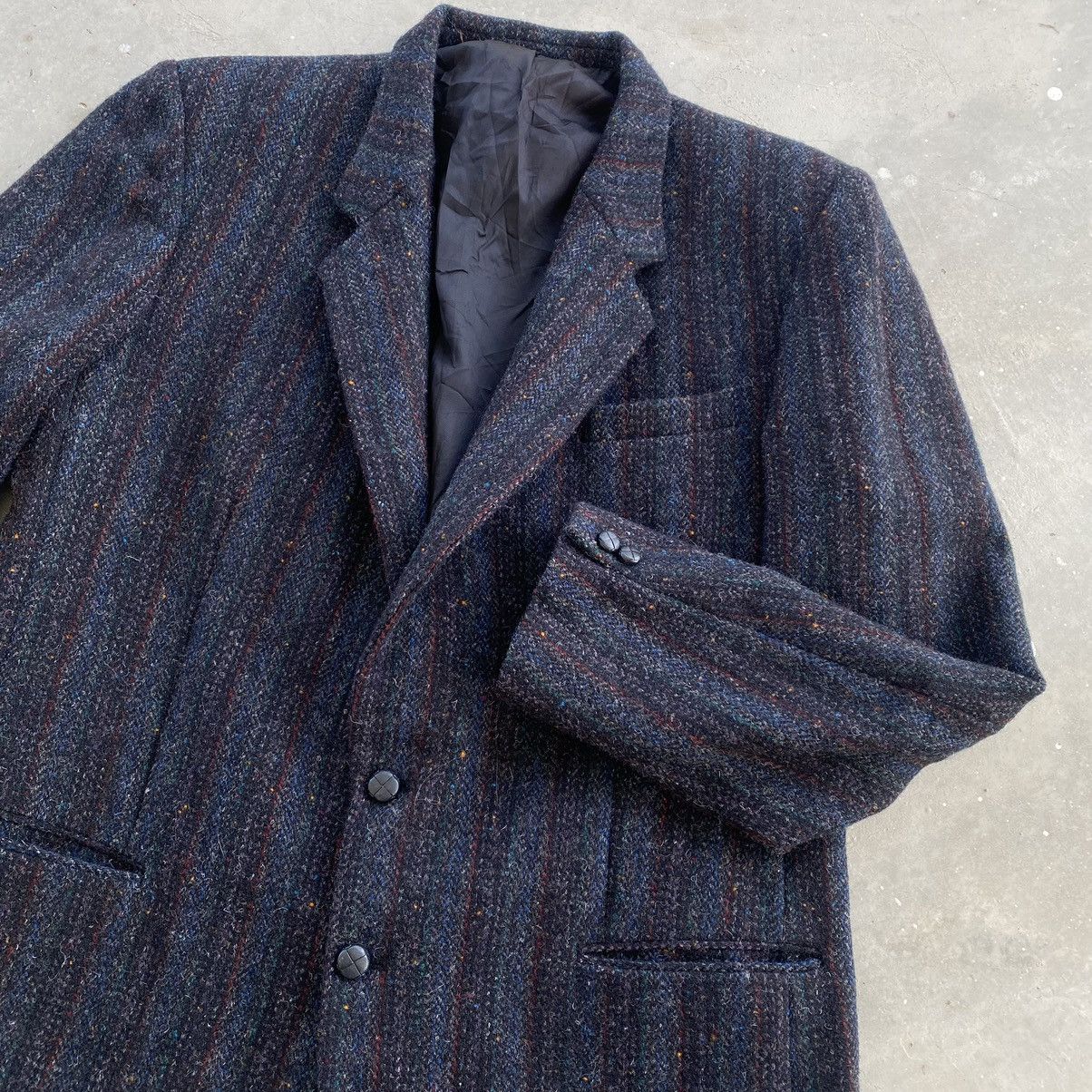 Harris Tweed HARRIS TWEED Striped Wool Blazer Size 48R - 6 Thumbnail