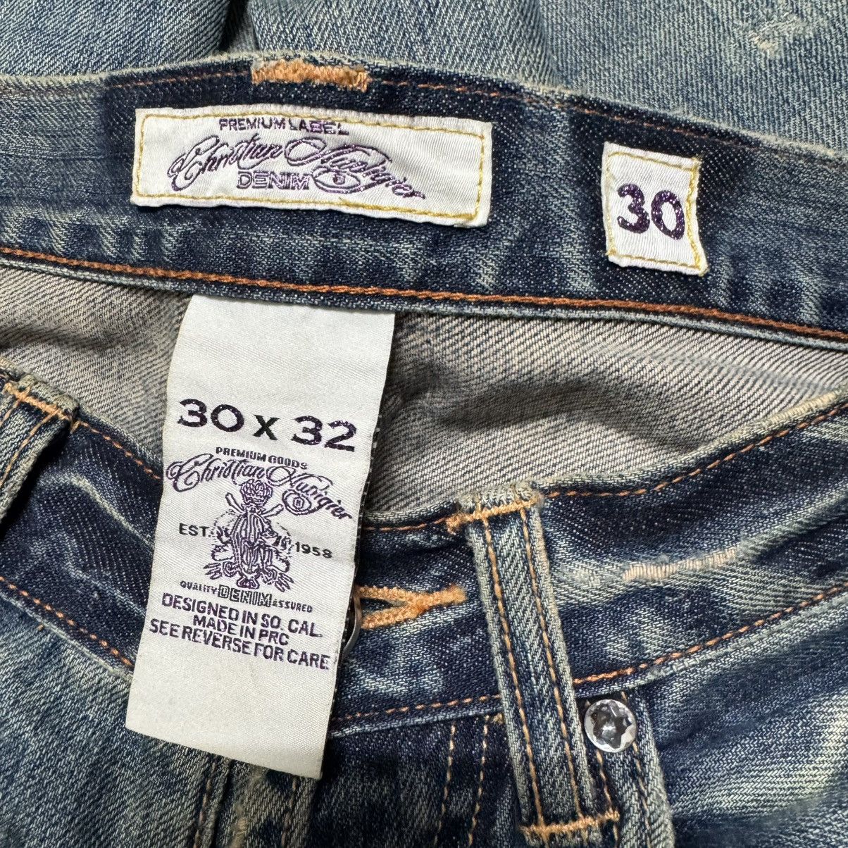 Christian Audigier Vintage Christian Audigier Denim Thrashed Jeans Size US 32 / EU 48 - 22 Thumbnail