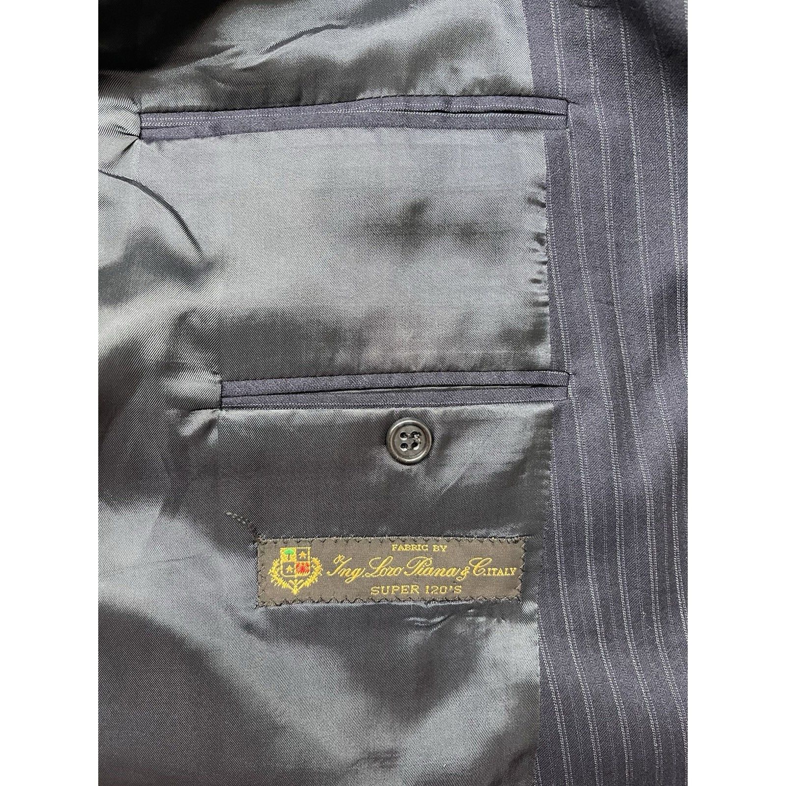 Jack Victor Loro Piana Jack Victor Super 120s Wool Pinstripe Blazer Jack Size 50R - 3 Thumbnail