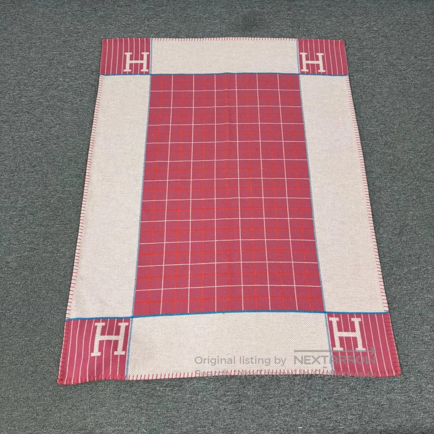 Hermes Hermes H-letter, checkered pattern, woolen blanket| Size ONE SIZE - 1 Thumbnail