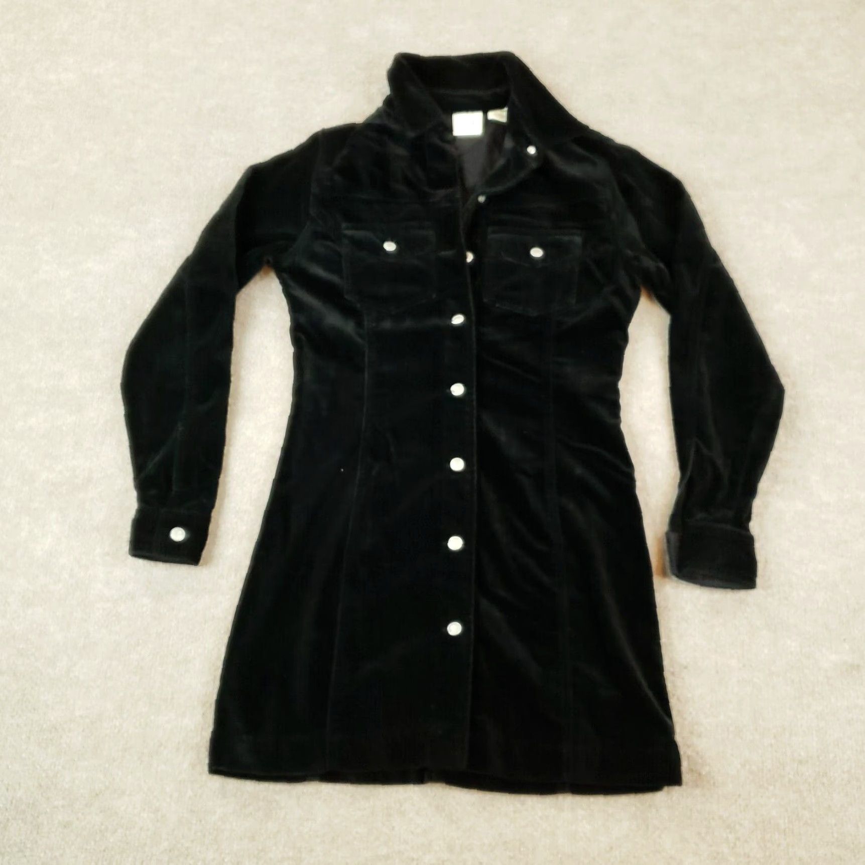 Gap Gap Velvet V-Neck Shift Dress Womens Black Knee Length Size 1 Size XS / US 0-2 / IT 36-38 - 1 Thumbnail