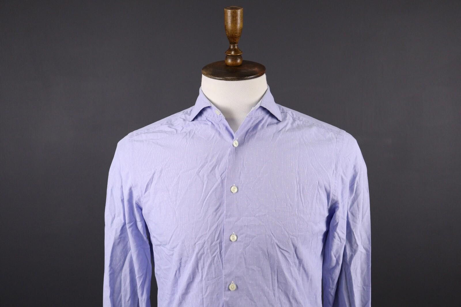 Designer Hackett London Slim Fit Blue Button Down Shirt Size S Size US S / EU 44-46 / 1 - 2 Thumbnail