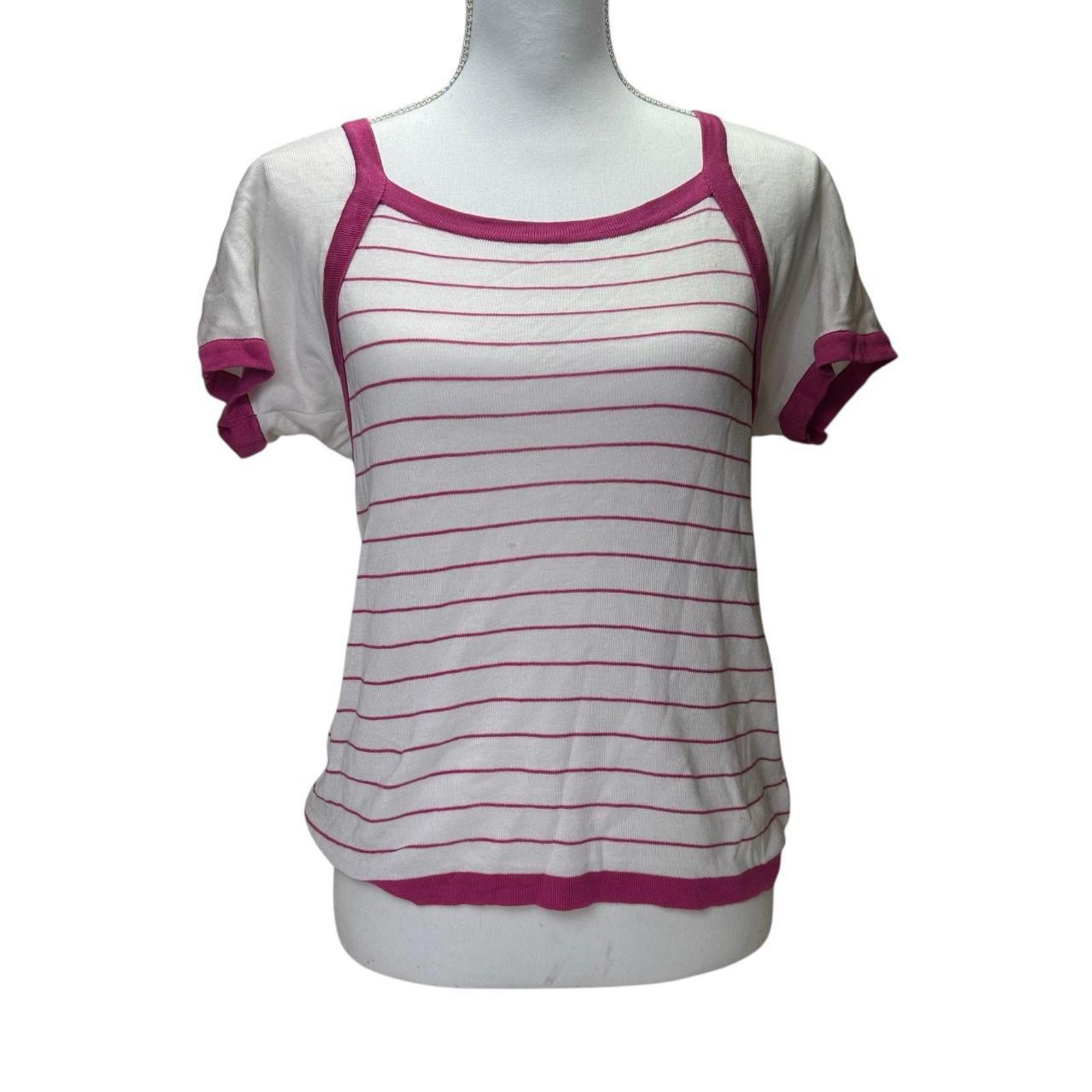 Christian Dior Monsieur Christian Dior Women's Pink and White Blous Size ONE SIZE - 1 Thumbnail