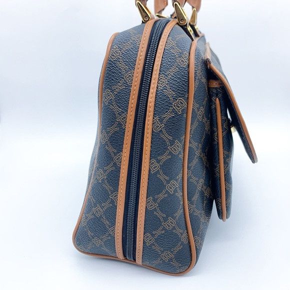 Bally Vintage Bally Monogram Satchel Handbag in Brown and Tan Size ONE SIZE - 4 Thumbnail
