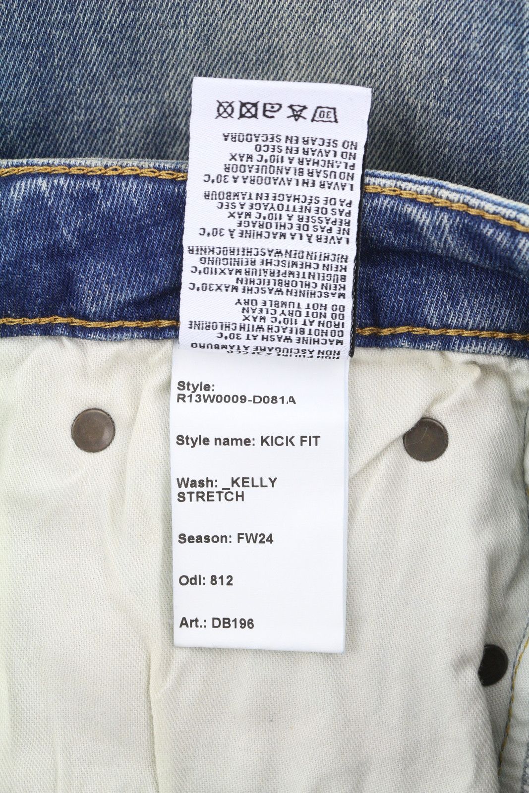 R13 KICK 26 Kelly Stretch Faded Blue Cropped Jeans 85442 Size 26" / US 2 / IT 38 - 9 Thumbnail