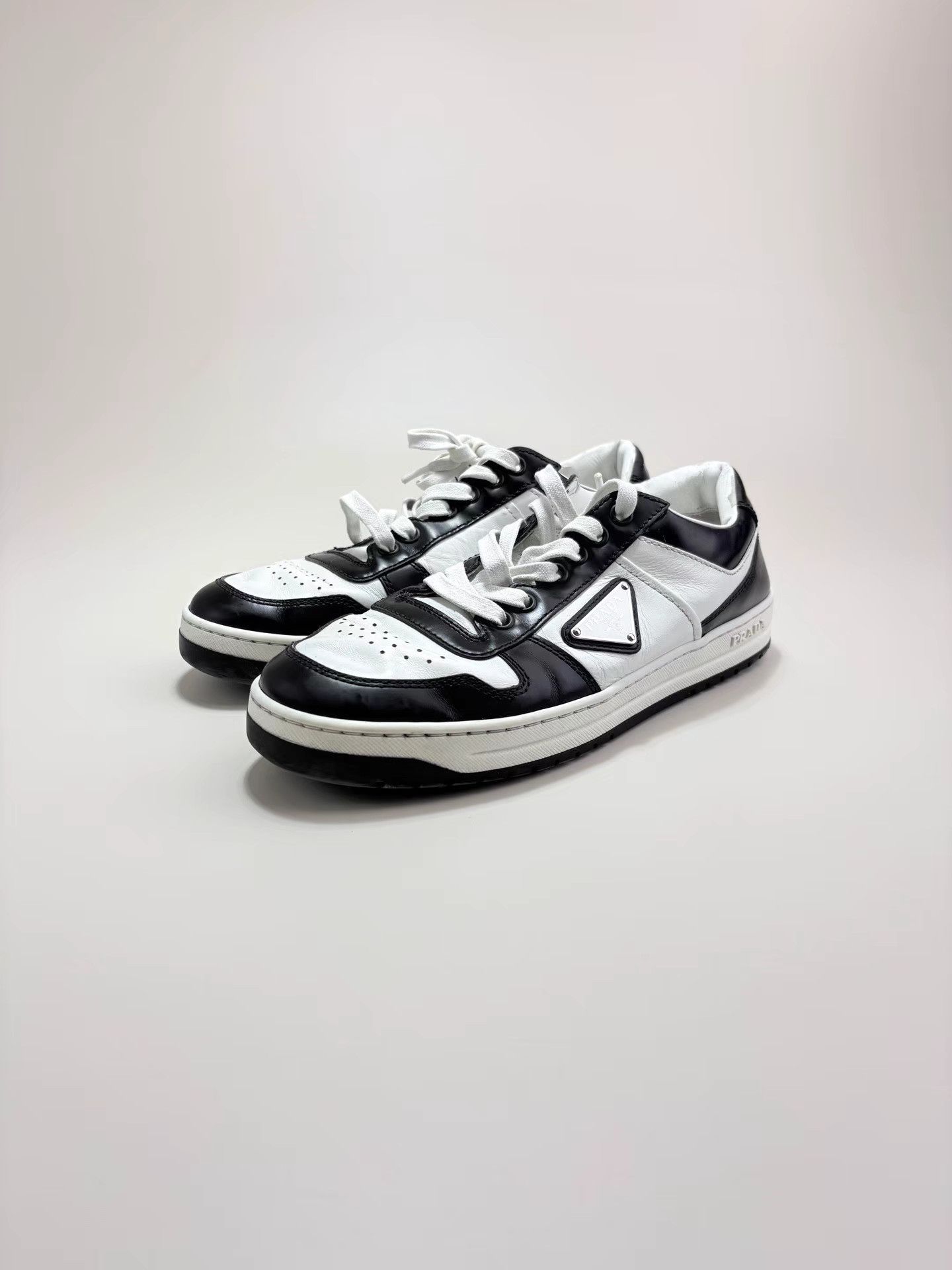 Prada PRADA Triangle Logo Black and White Panda Skate Shoes K1 Size US 8.5 / IT 38.5 - 1 Thumbnail