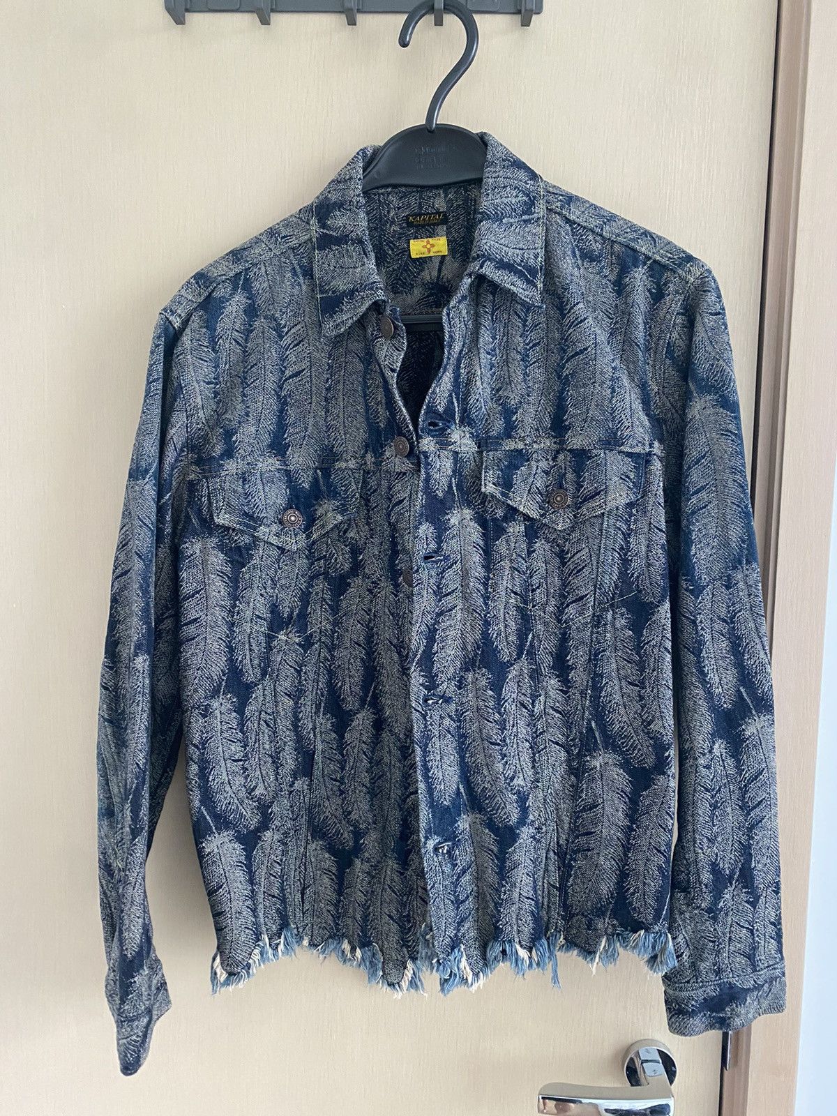 image of Kapital Feather Denim Jacket in Blue, Men's (Size XL)