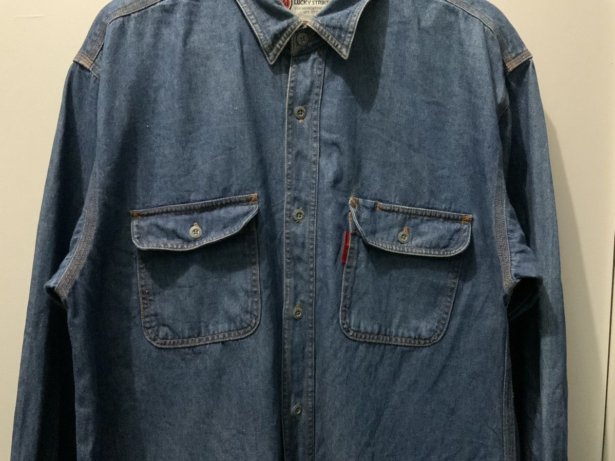 Japanese Brand Vintage Lucky Strike Fade Button Up Shirt Size US L / EU 52-54 / 3 - 5 Thumbnail