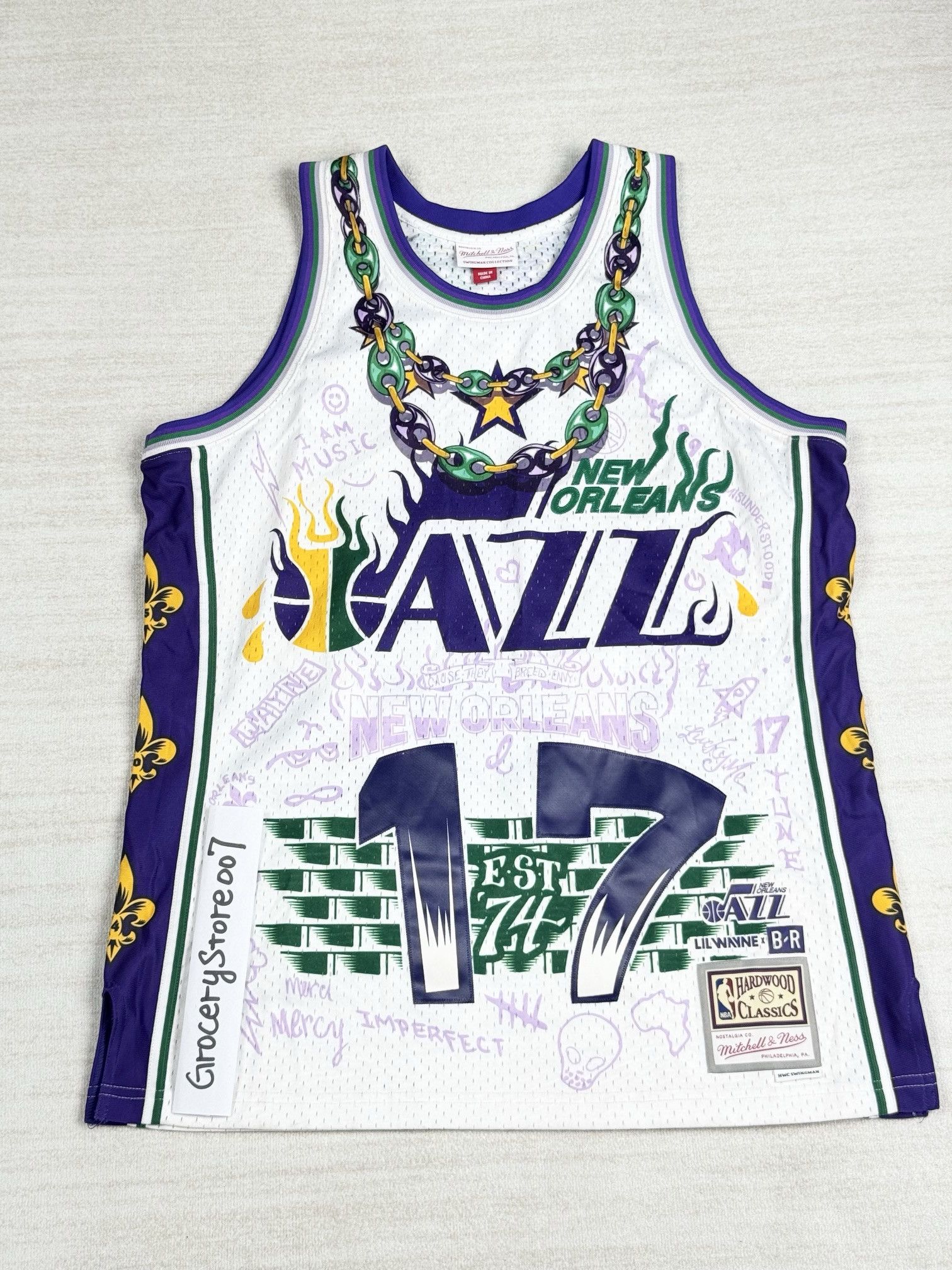 Mitchell & Ness LIL WAYNE YOUNG MONEY X NEW ORLEANS JAZZ JERSEY Size US L / EU 52-54 / 3 - 1 Thumbnail