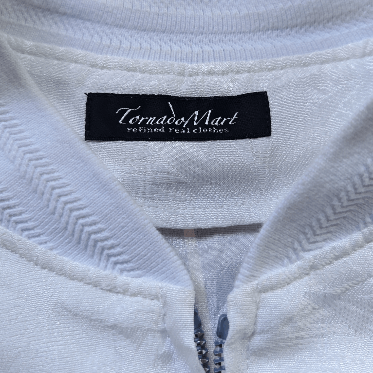 Tornado Mart Tornado Mart Japan White Textured Bomber Jacket Full Zip Size US L / EU 52-54 / 3 - 8 Thumbnail
