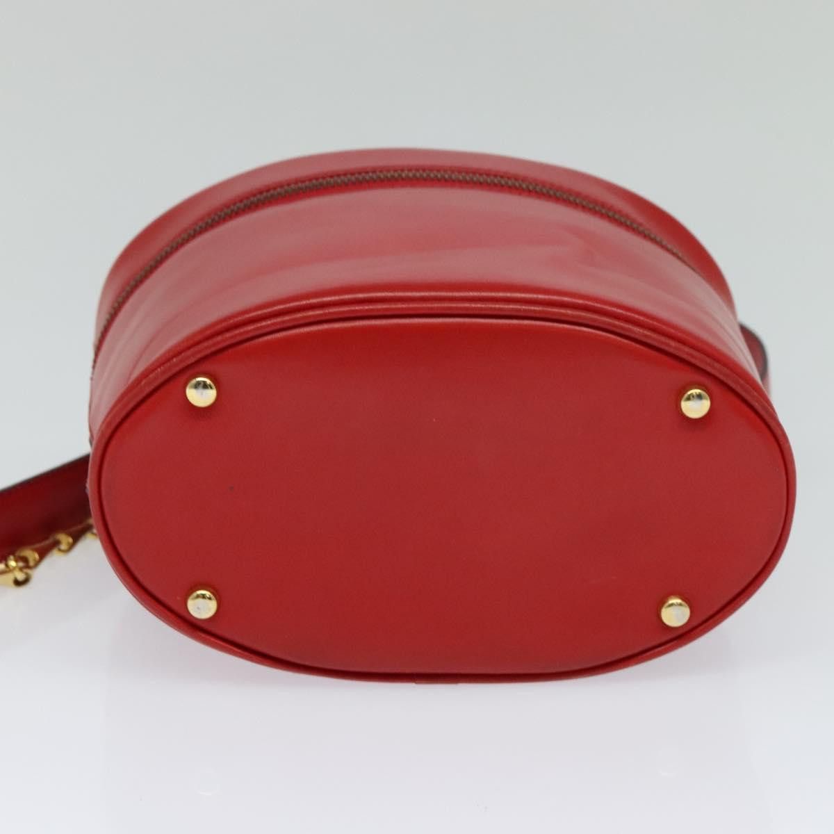 Celine CELINE Chain Shoulder Bag Leather Red Gold Size ONE SIZE - 5 Thumbnail