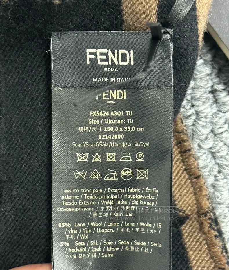 Fendi Fendi size 180*35 cm Classic brown full-printed floral logo Size ONE SIZE - 4 Thumbnail