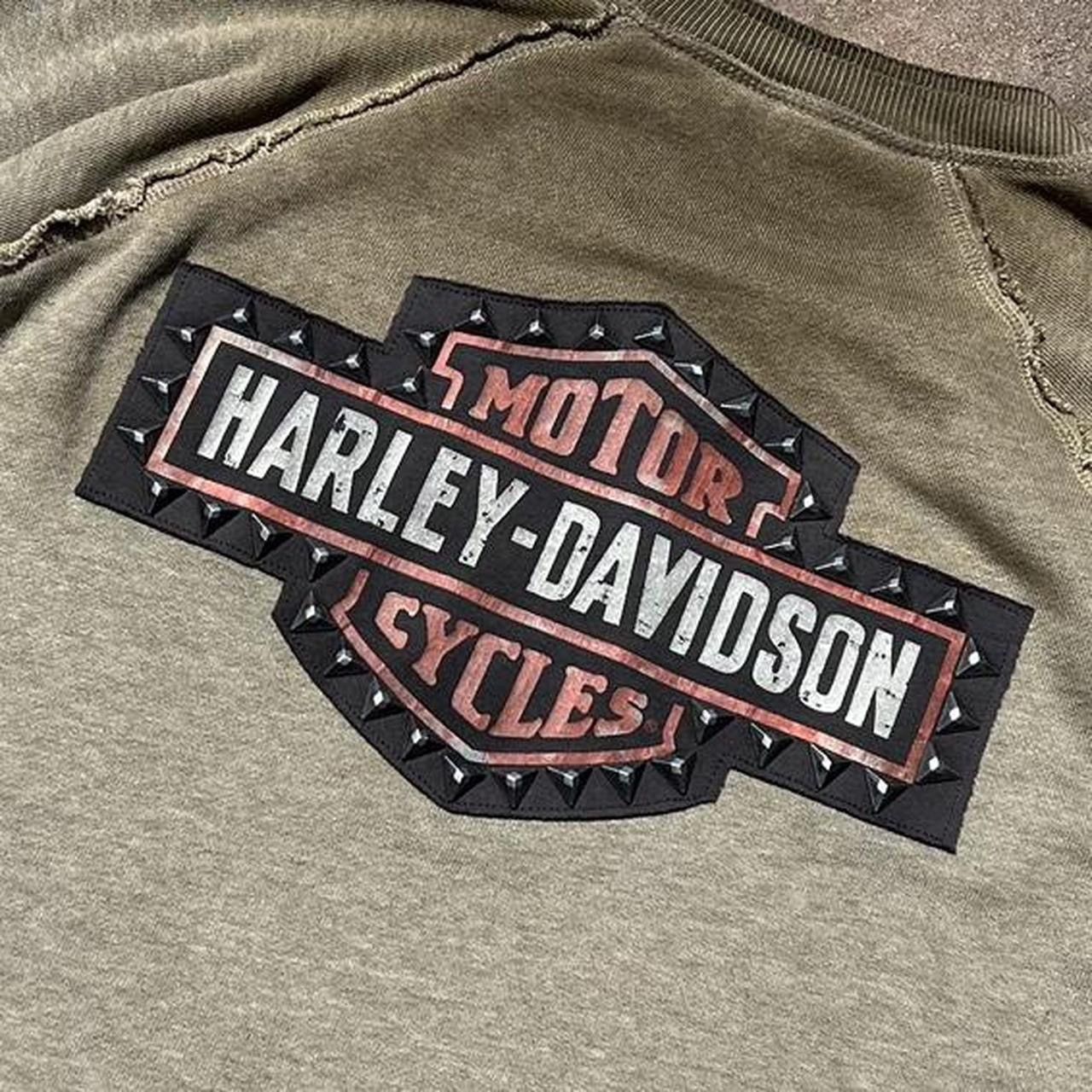 Harley Davidson × Vintage Vintage Y2K Harley Davidson Motorcycles Studded Pullover Size XL / US 12-14 / IT 48-50 - 3 Thumbnail