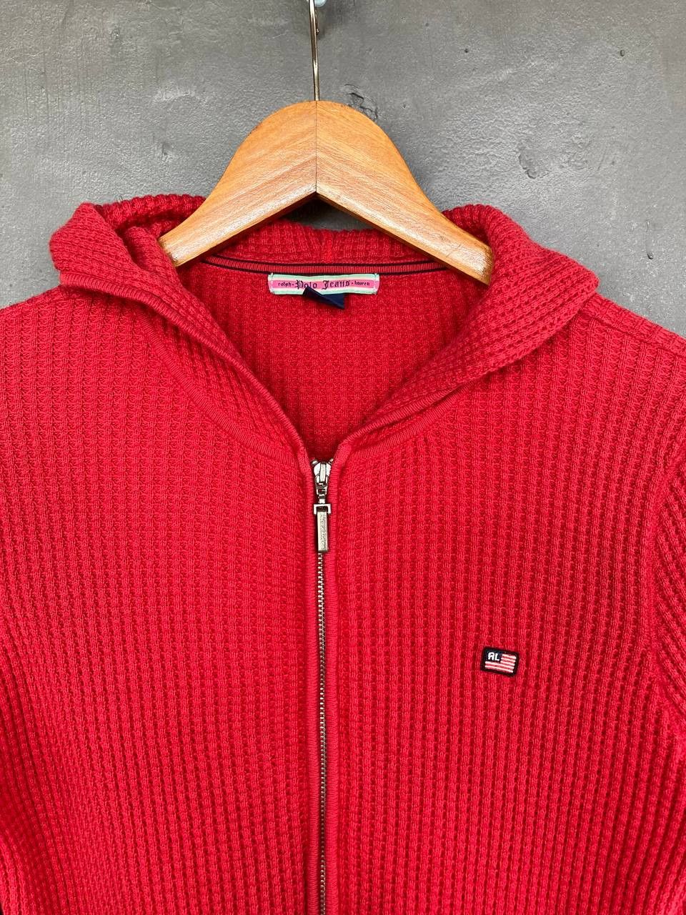 Ralph Lauren Y2k RL Polo Jeans Knitted Hoodie Size L / US 10 / IT 46 - 3 Thumbnail