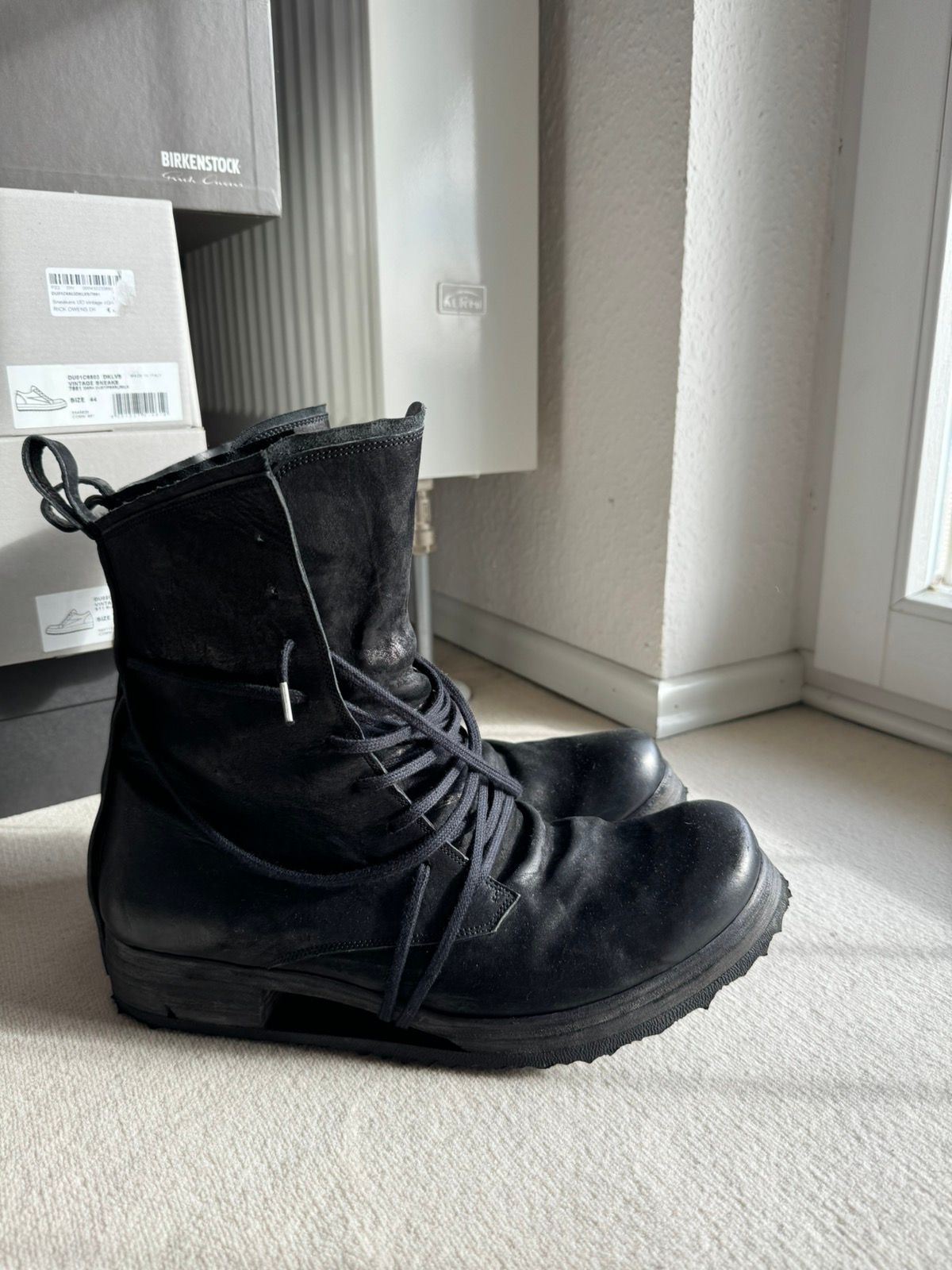 Pre-owned Boris Bidjan Saberi Bbs Boot2 Reverse Horse Leather Size 44 In Black