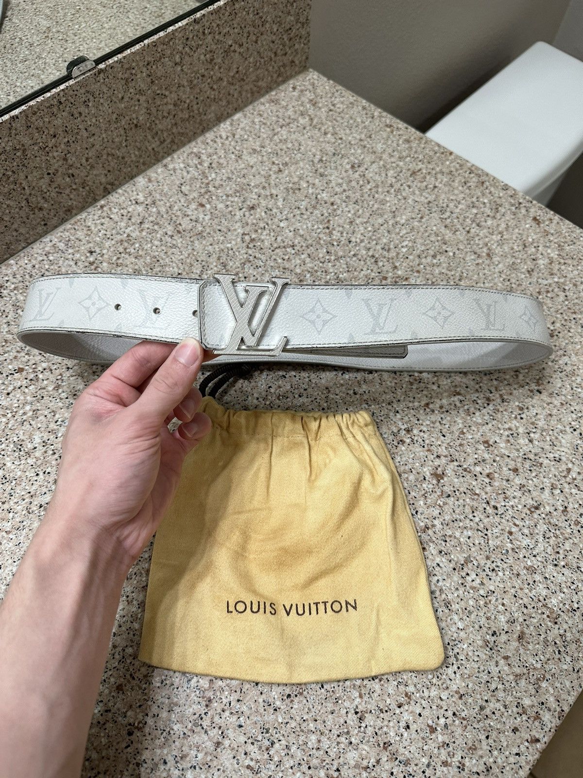 Louis Vuitton x Nigo Denim 40mm Reversible Belt White in Leather - US