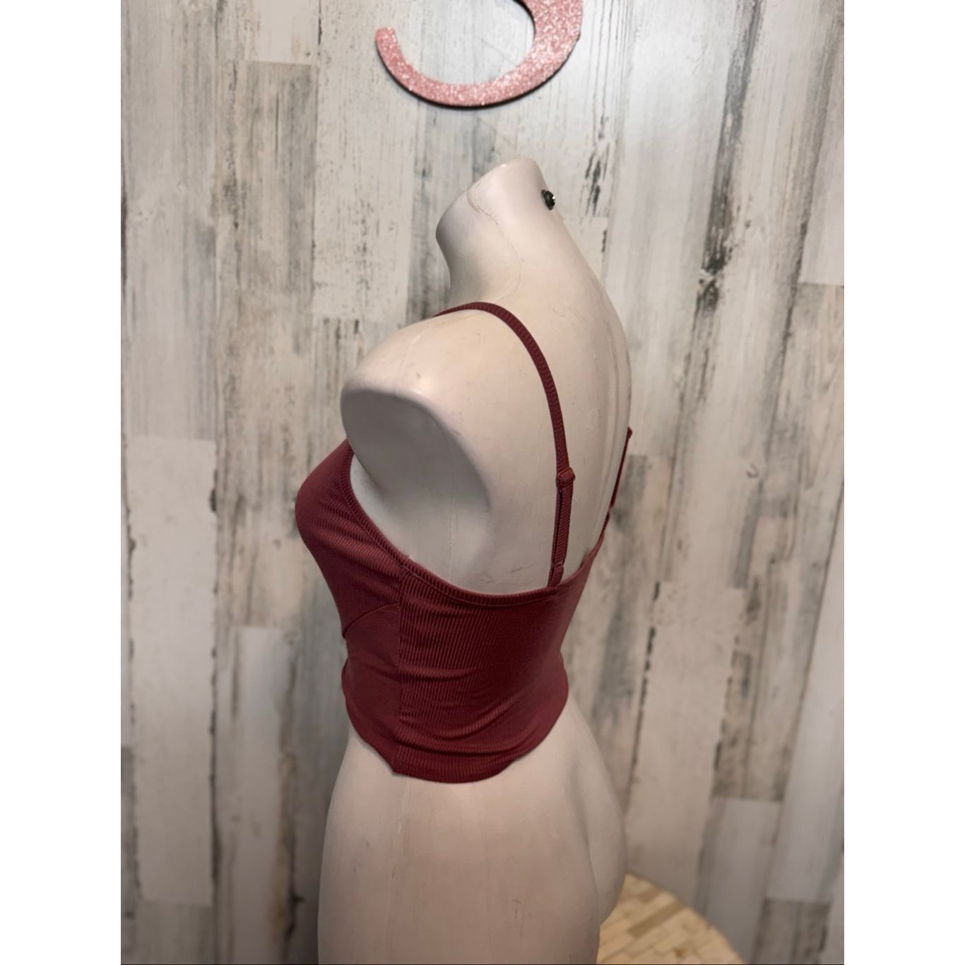 Other Bozzolo Ribbed Twist Front Crop Cami Women’s Small Mauve Pink Adjustable Strap Tank Size S / US 4 / IT 40 - 4 Thumbnail