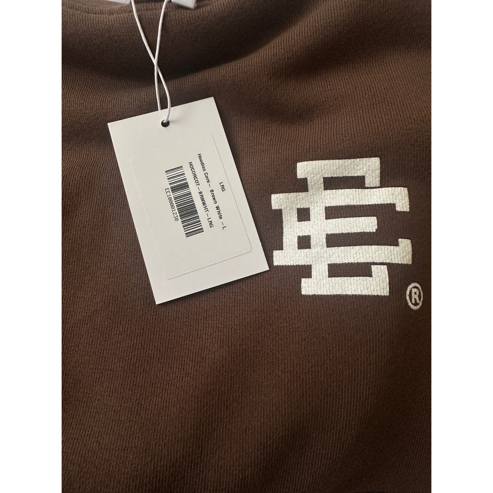 Eric Emanuel EE Basic Hoodie Brown/White size Large Mens