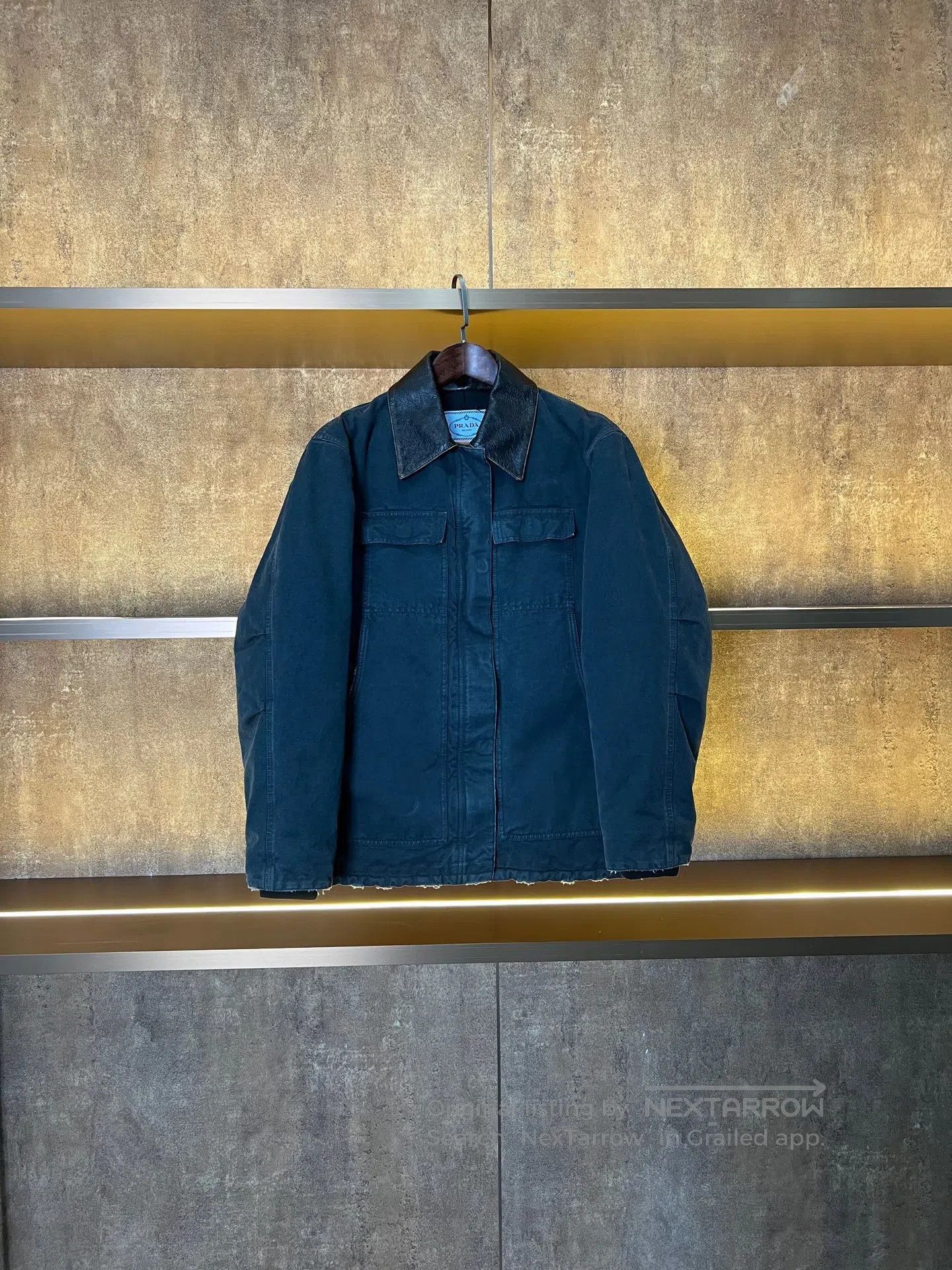 Prada Prada Distressed Leather Collar Destroyed Denim Jacket| Size US XXS / EU 40 - 1 Thumbnail