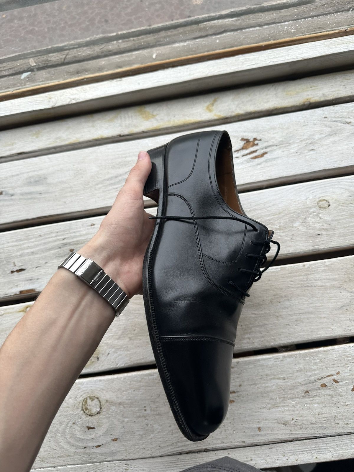 Bally LUXURY 🚨 BALLY VNTG SHOES MEN BLACK LUXURY SHELSEY RARE Size US 9 / EU 42 - 2 Thumbnail