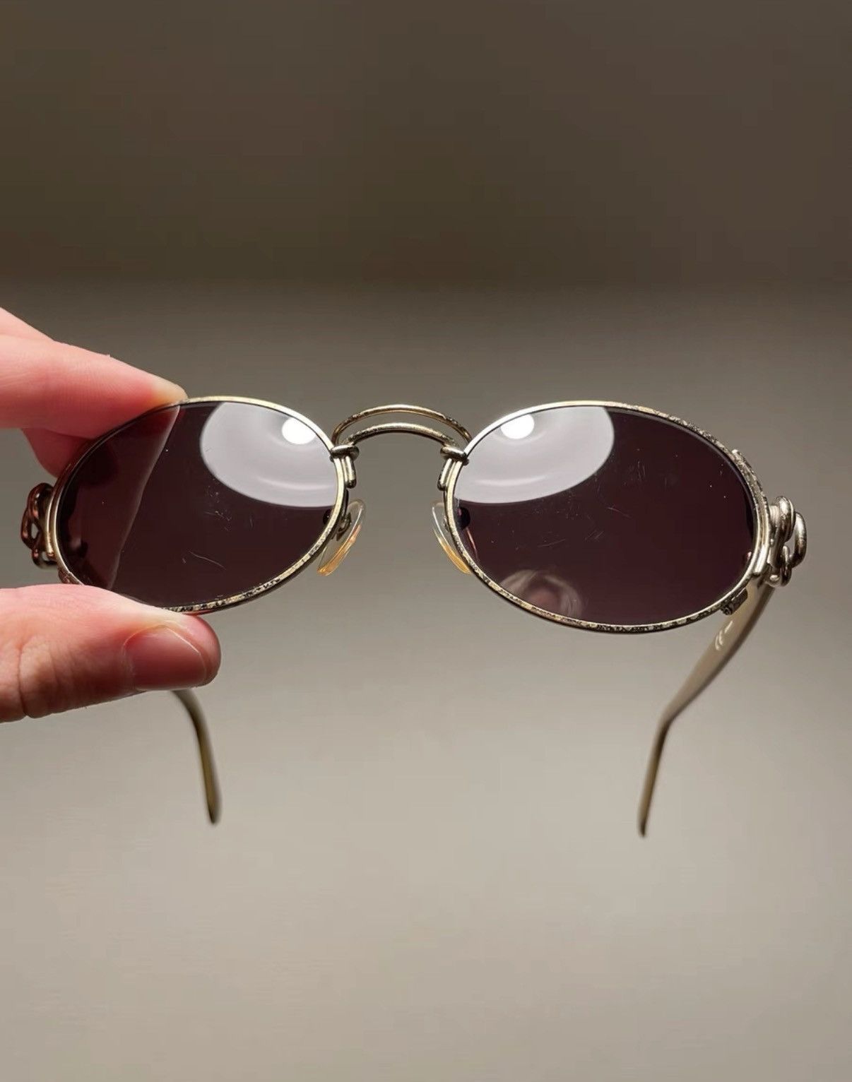 Jean Paul Gaultier JEAN PAUL GAULTIER Gold Tone Antique Sunglasses K24 Size ONE SIZE - 2 Thumbnail