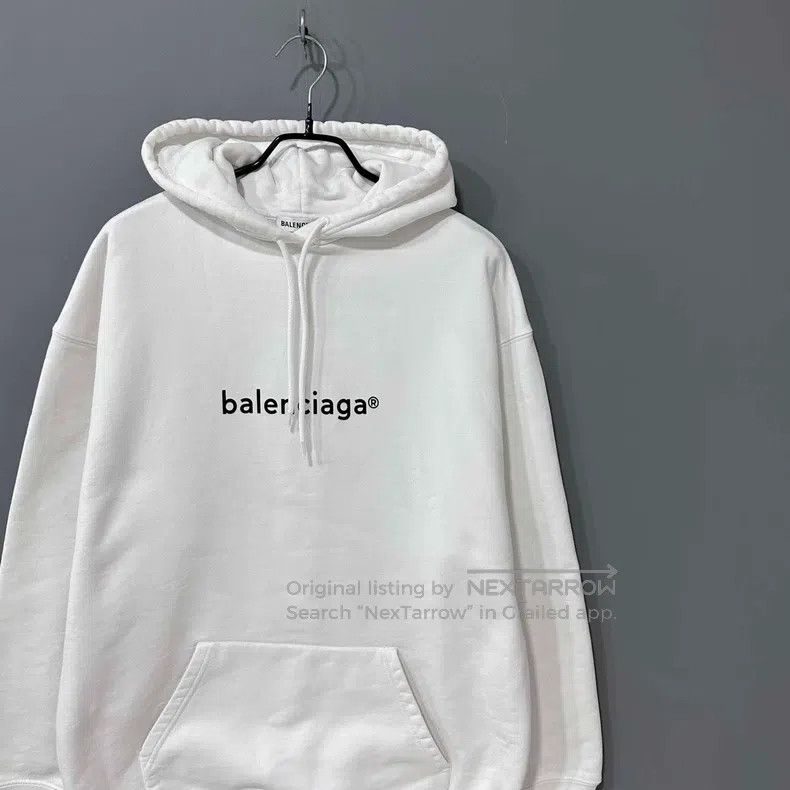 Balenciaga Balenciaga White Printed Logo Hoodie Size US XS / EU 42 / 0 - 2 Thumbnail