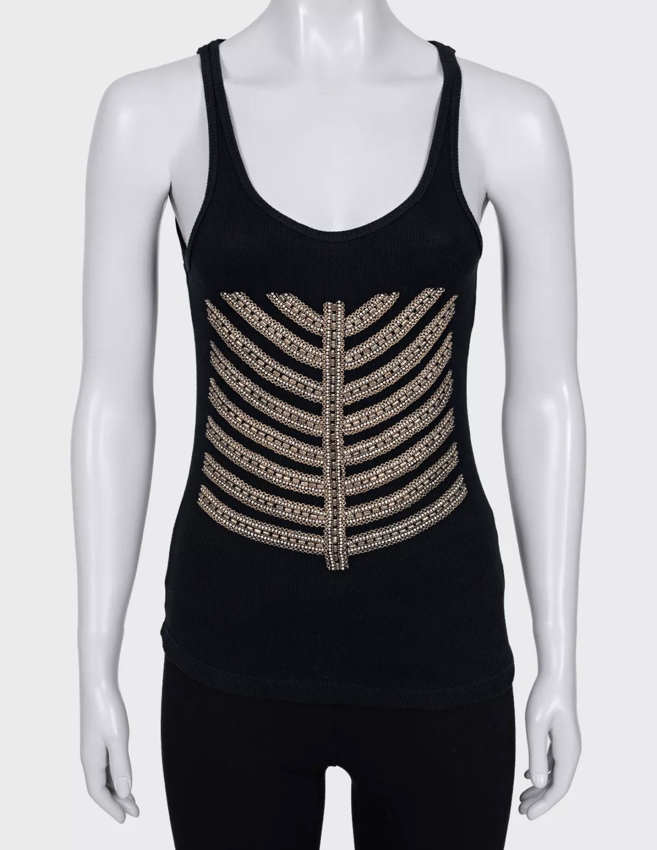 Balmain BALMAIN Decarnin SS 2009 Embellished Tank Top Runway Black Size US XS / EU 42 / 0 - 2 Thumbnail