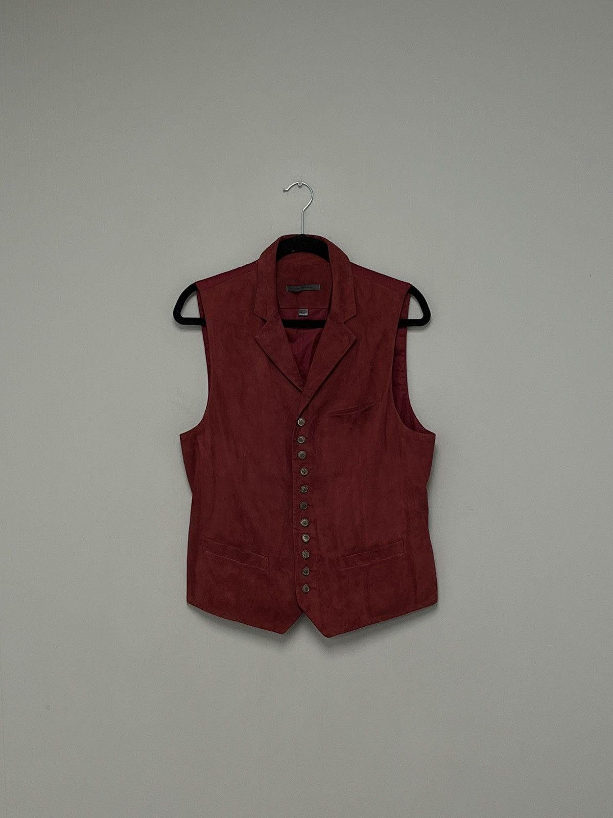 John Varvatos Goat Suede Multibutton Vest. Size EU 48 USA 38. Size US M / EU 48-50 / 2 - 3 Thumbnail