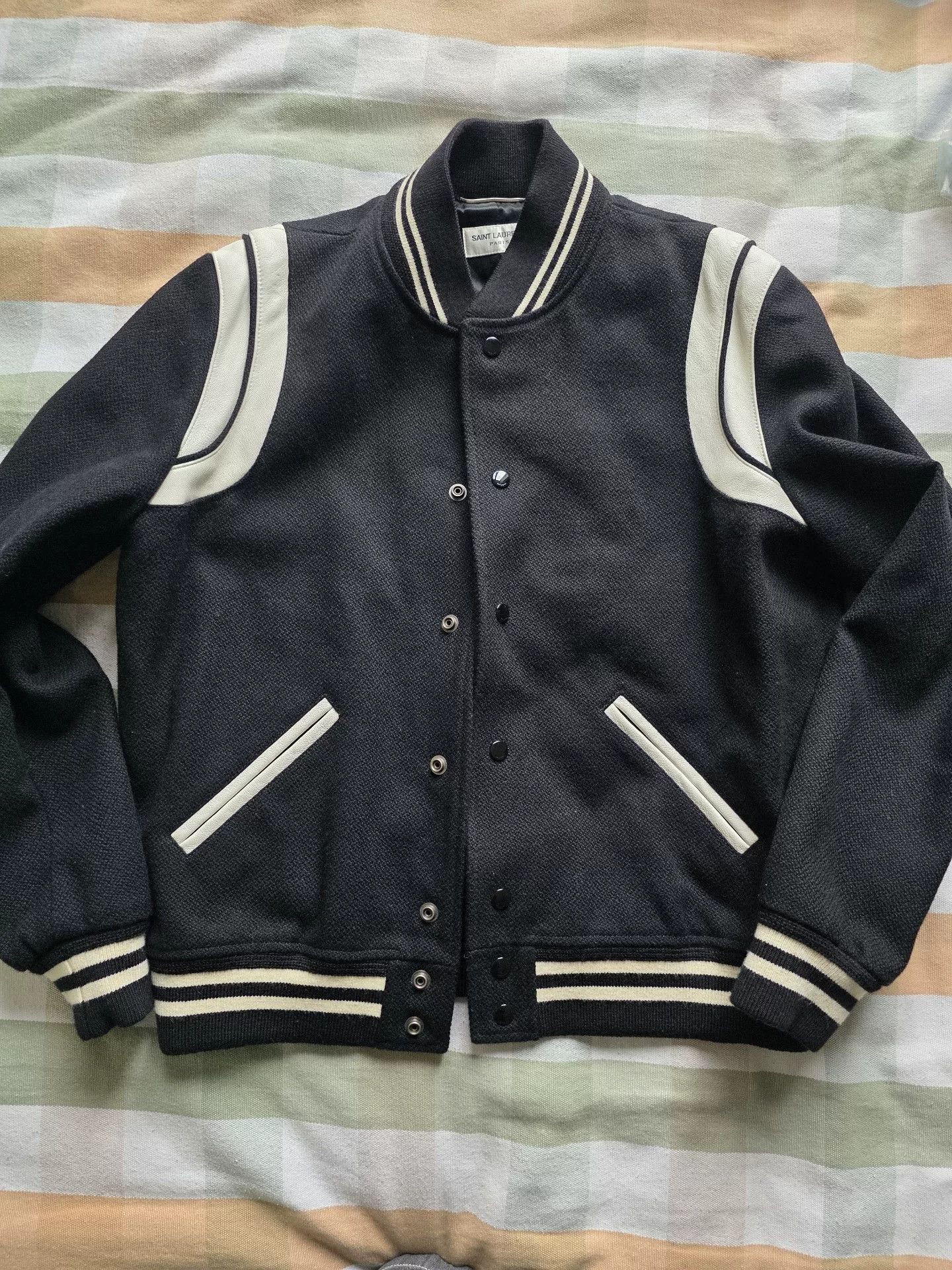 Saint Laurent Paris Saint Laurent Black Varsity Jacket Size US M / EU 48-50 / 2 - 1 Thumbnail