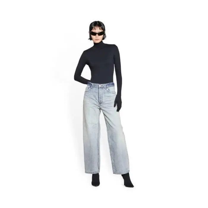 Balenciaga o1bcso1str1225 Ankle Cut Jeans in Light Blue Size 24" / US 00 / IT 34 - 2 Thumbnail