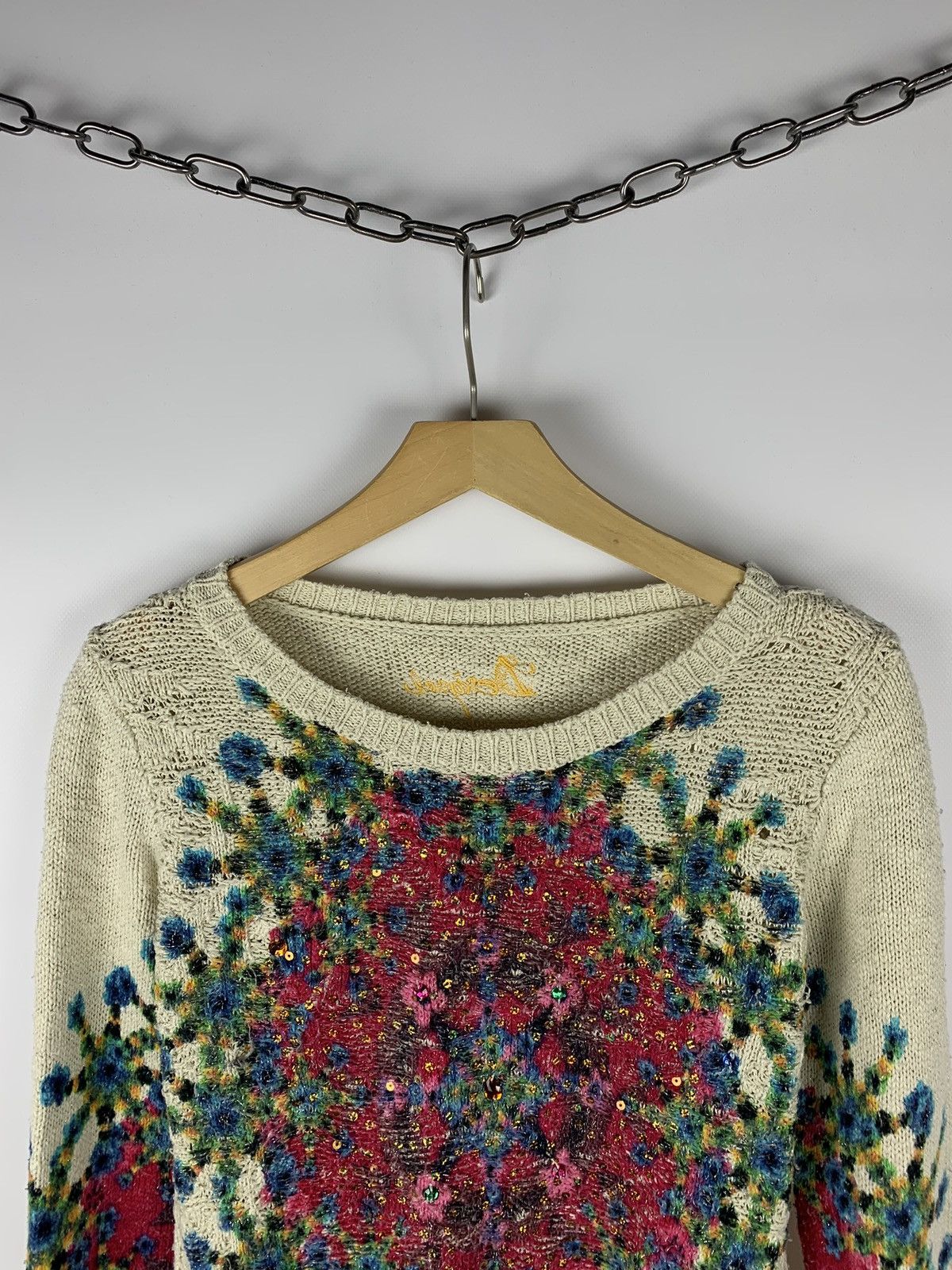 Desigual Desigual Ladies Knit Jumper Sweater Size M Floral Y2K Top Size M / US 6-8 / IT 42-44 - 2 Thumbnail