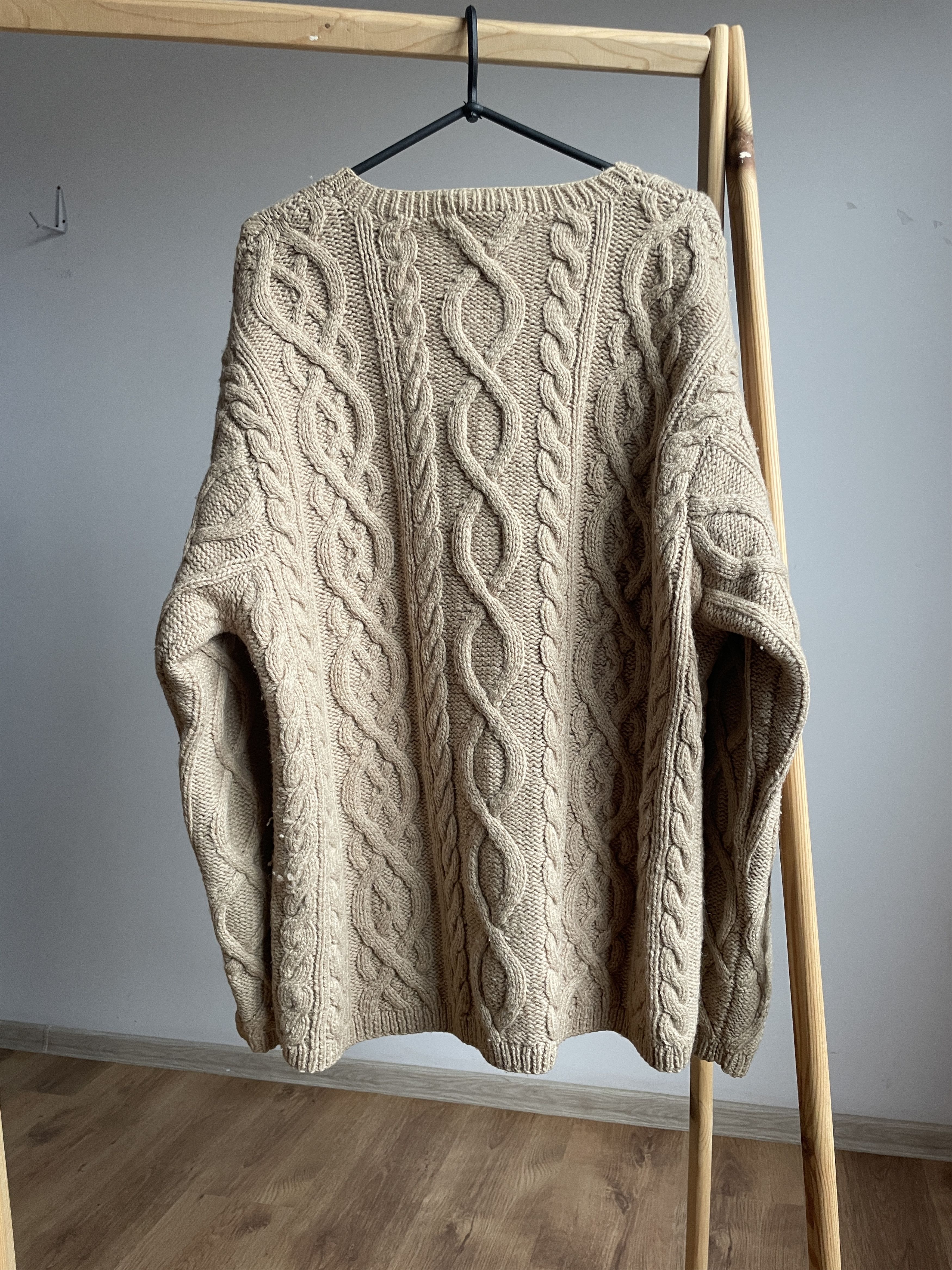 Lands' End Lands End Vintage Cable Knit Heavy Wool Sweater Size XL Size US XL / EU 56 / 4 - 2 Thumbnail