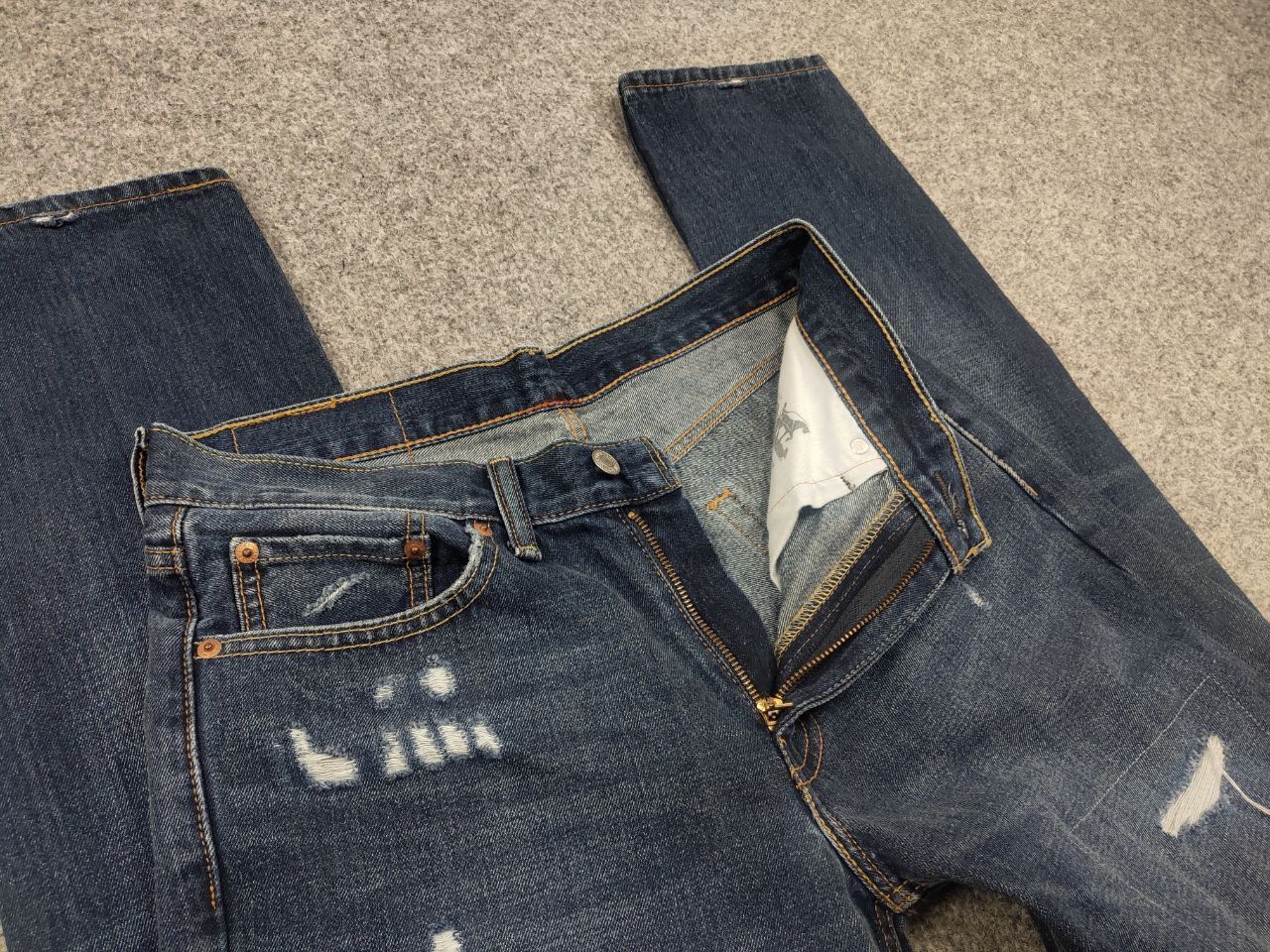 Levi's Levis 511 Stretch Distressed Denim Jeans Vintage Style Size US 31 - 11 Thumbnail