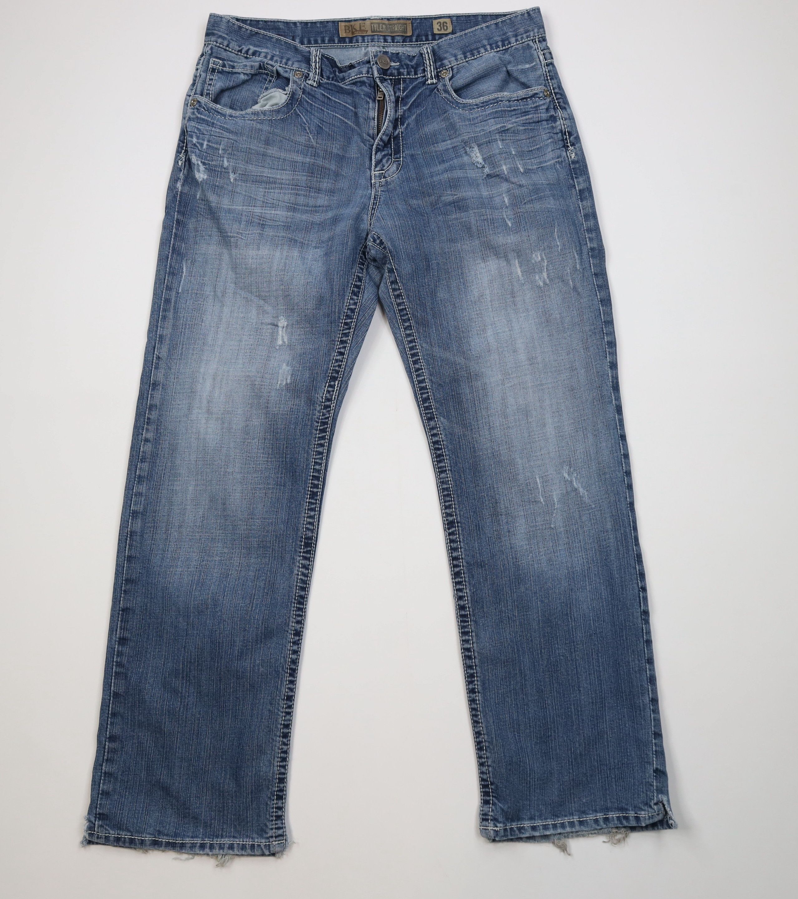 Vintage Buckle BKE Thick Stitch Tyler Straight Leg Denim Jeans Size US 36 / EU 52 - 1 Thumbnail