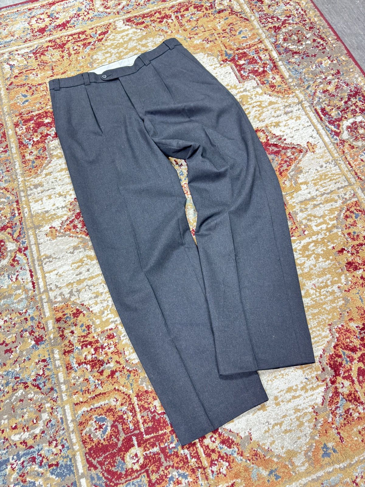 Vintage Vintage Suit Pants Wool Blend Striped Wide Leg Baggy Formal Size US 36 / EU 52 - 1 Thumbnail