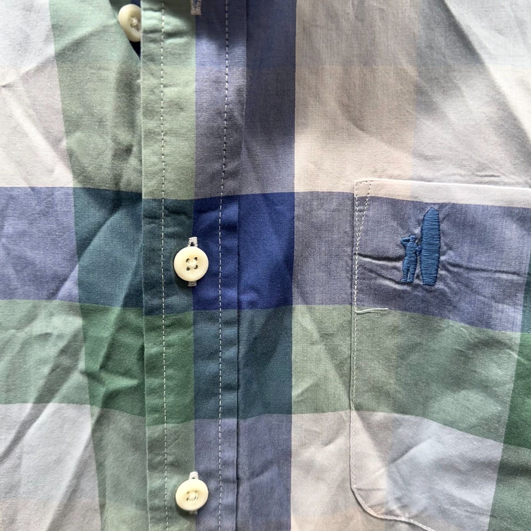 johnnie-O johnnie-O Shirt Adult M Blue Plaid Cotton Short Sleeve Button-Up Casual Mens Size US M / EU 48-50 / 2 - 3 Thumbnail