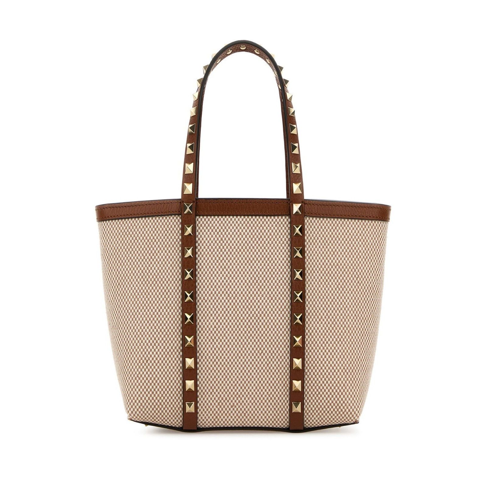 Valentino VALENTINO GARAVANI Rockstud Medium Two-Tone Natural Brown Ca Size ONE SIZE - 1 Thumbnail