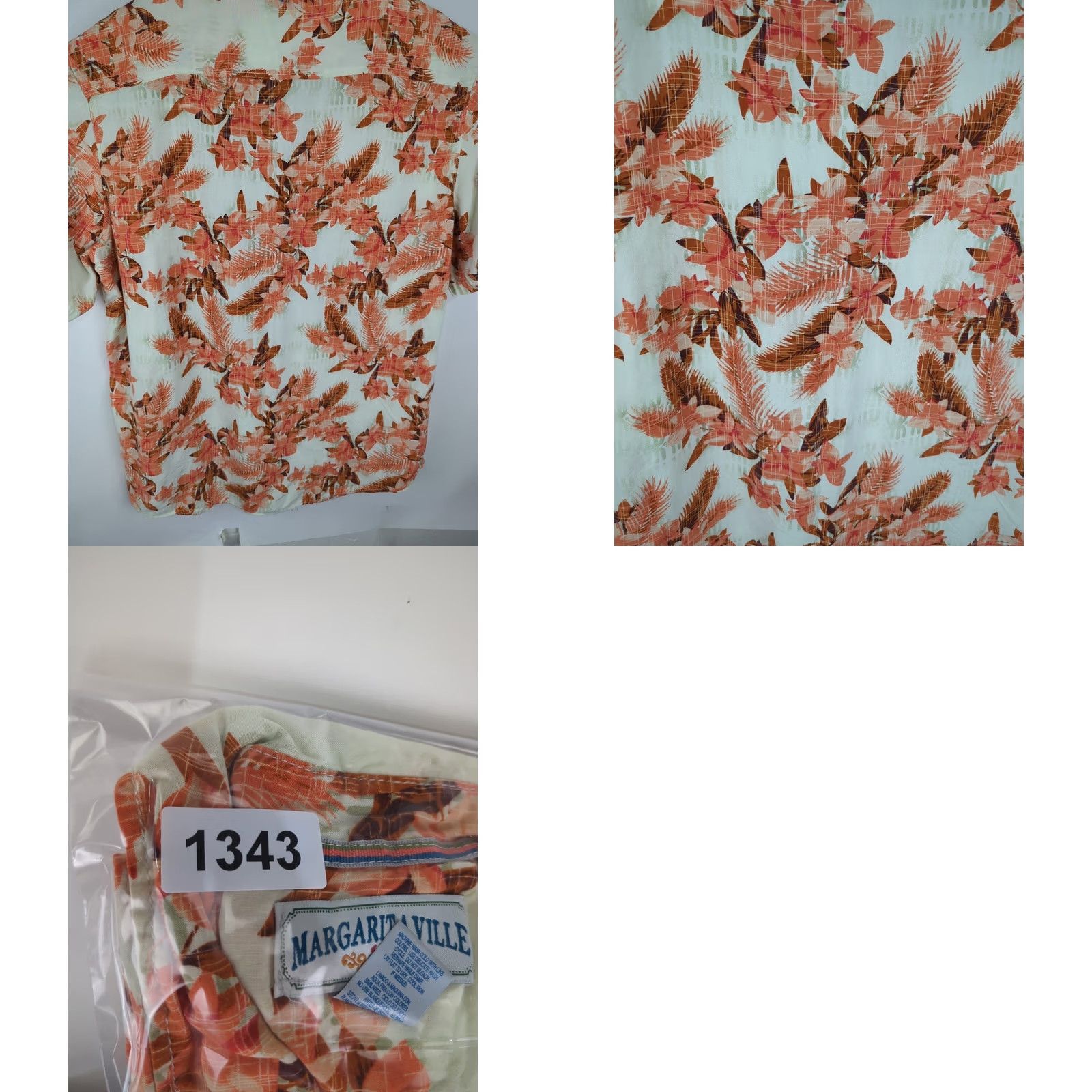 Vintage Margaritaville Hawaiian Shirt Men Orange Rayon Short Sleeve Button-Down XXL Casual Travel Relaxed Fit Size US XXL / EU 58 / 5 - 10 Thumbnail