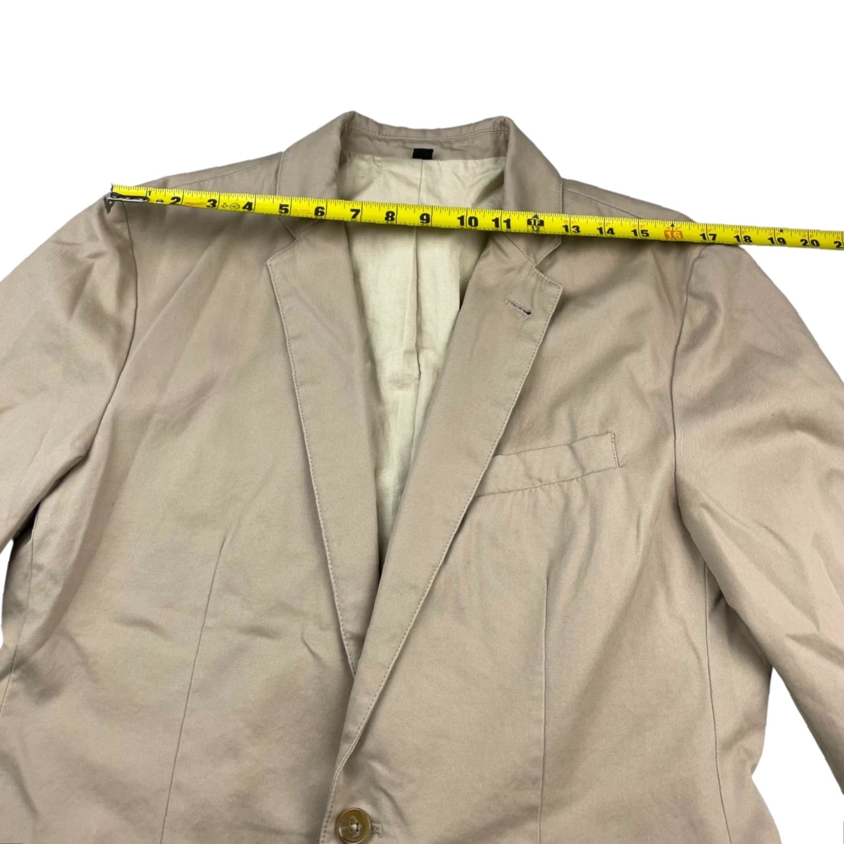 J.CREW Blazer Men Medium Beige 100% Cotton 2-Button Chino Khaki Mens