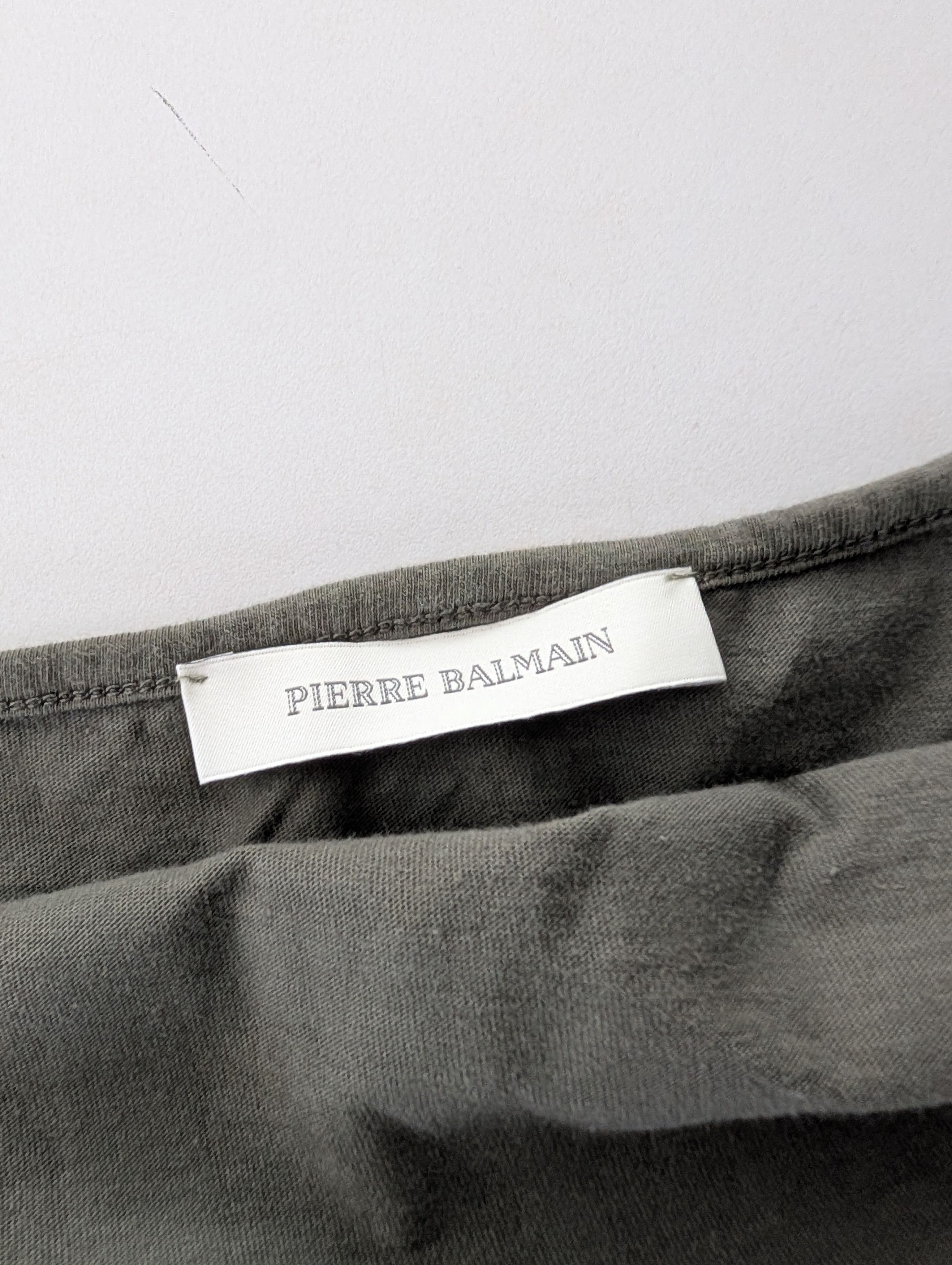 Pierre Balmain Olive Top with Logo Size XS / US 0-2 / IT 36-38 - 3 Thumbnail