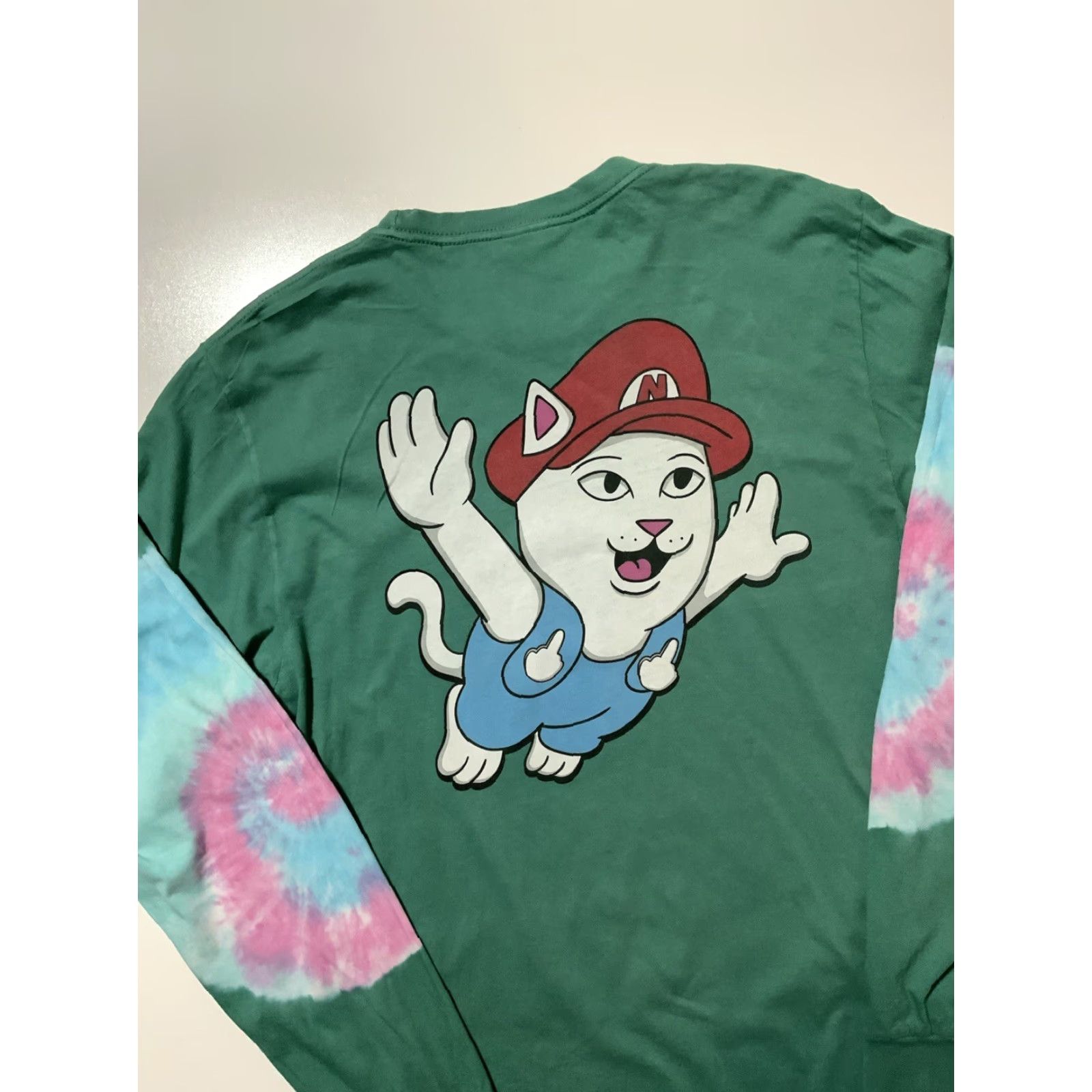 RIPNDIP RIPNDIP Lord Nermal Cat Super Mario Tie Dye Long Sleeve T-Shirt M Multicolor Mens Shirt Size US M / EU 48-50 / 2 - 4 Thumbnail