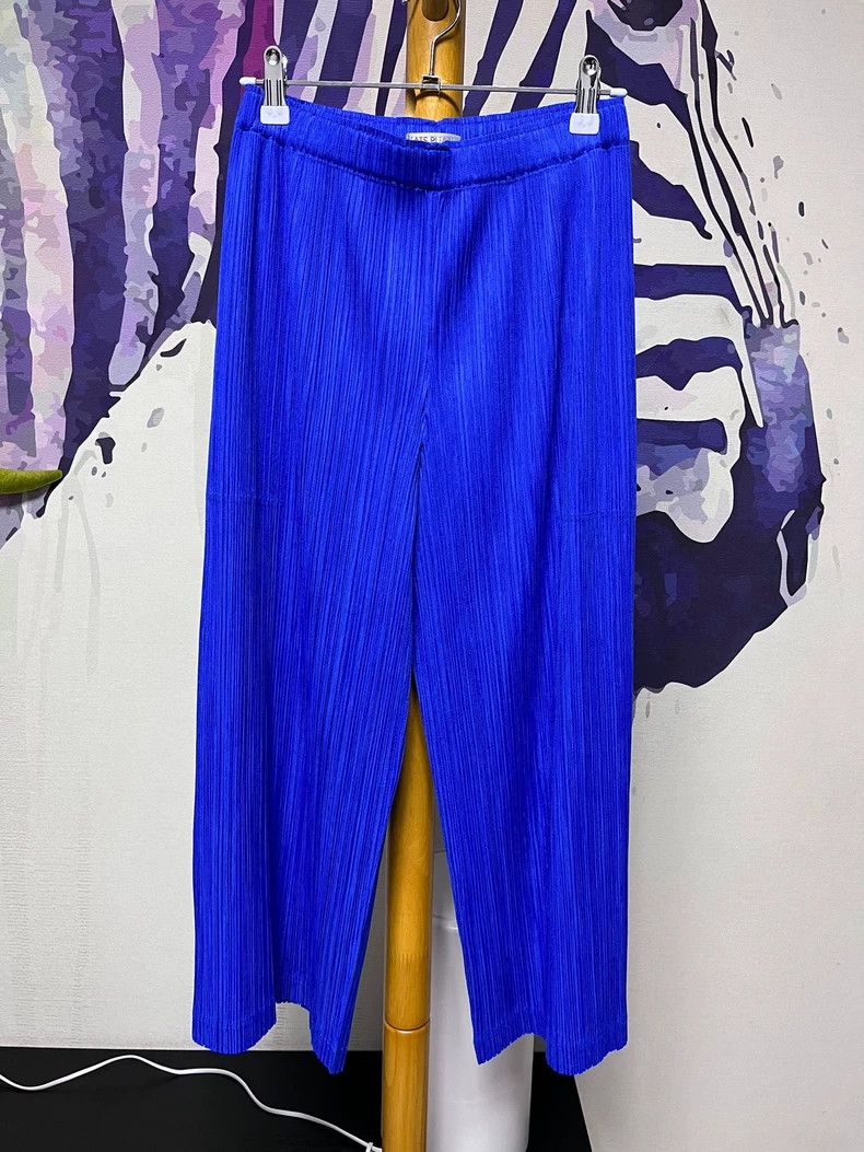 Issey Miyake Issey Miyake size:3 Blue loose straight-leg pants Size 22" - 1 Thumbnail
