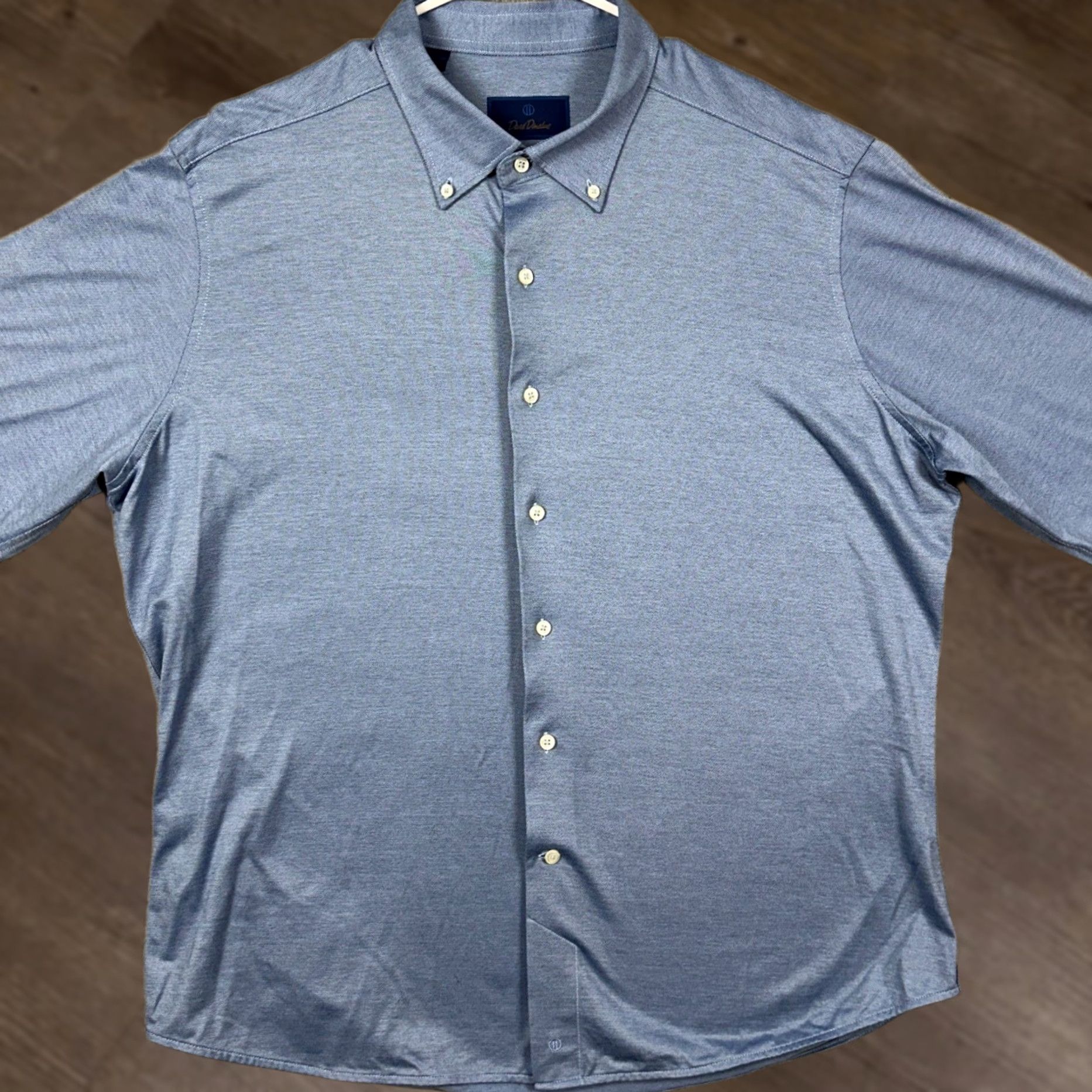 David Donahue David Donahue Fusion Mens Dress Shirt Blue Button-Down Long Sleeve XL 17.5 Size 48R - 1 Thumbnail