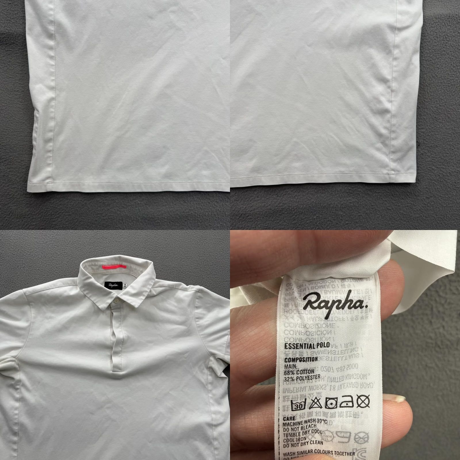 Rapha Rapha Essential Polo Shirt Mens Medium White Cycling Jersey Performance Size US M / EU 48-50 / 2 - 8 Thumbnail