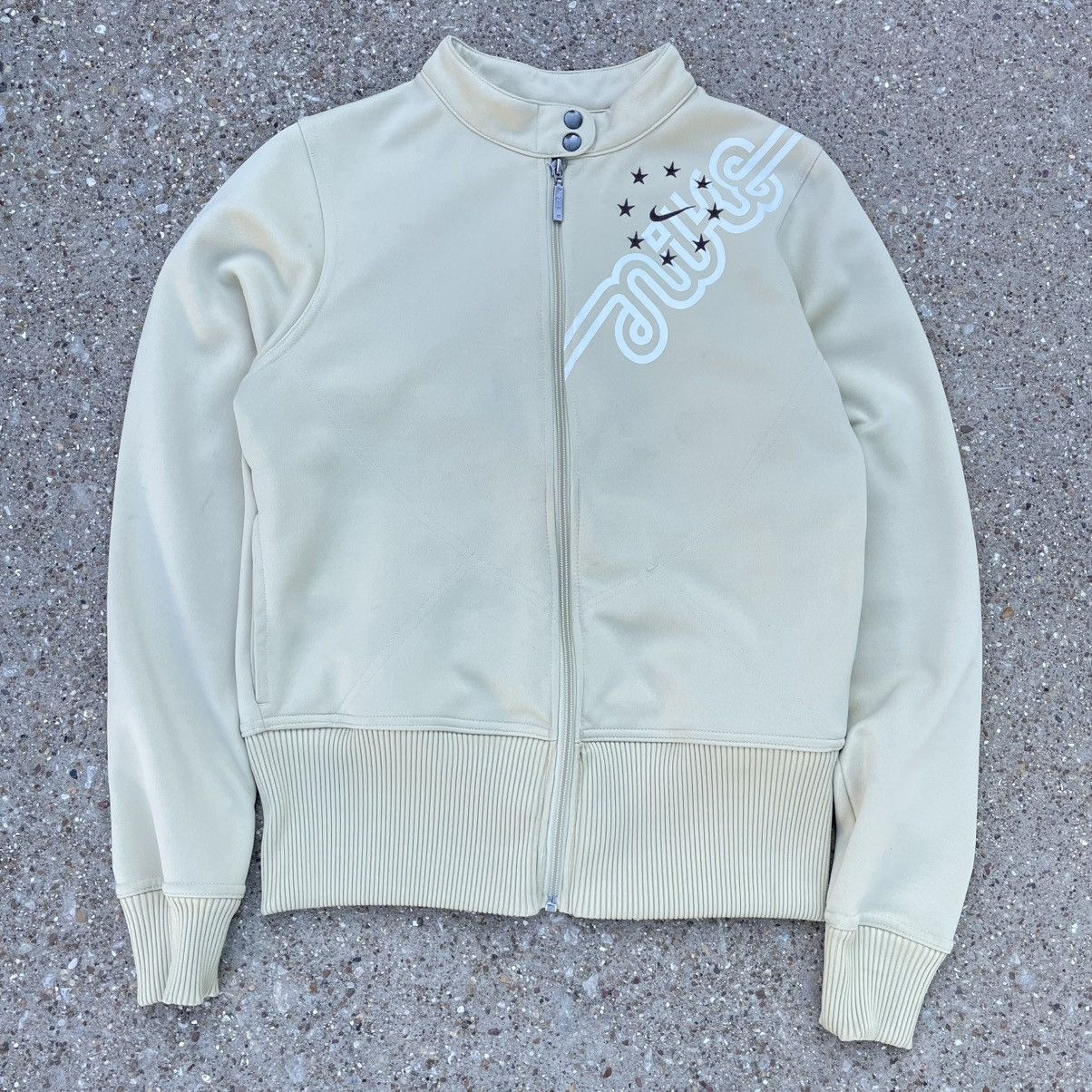 Nike Y2K Nike Stars Full Zip Track Jacket Beige Womens L Petite Size L / US 10 / IT 46 - 1 Thumbnail