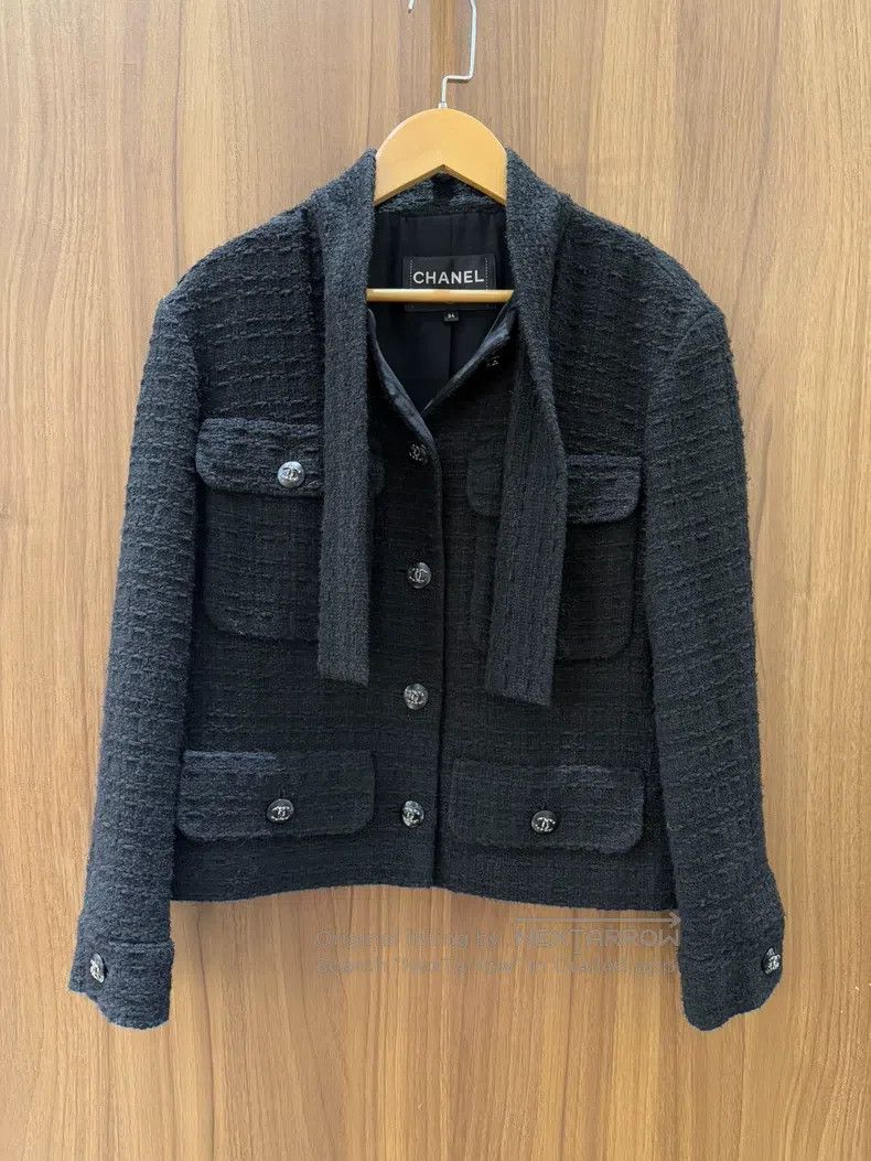 Chanel Tweeded coat with streamers