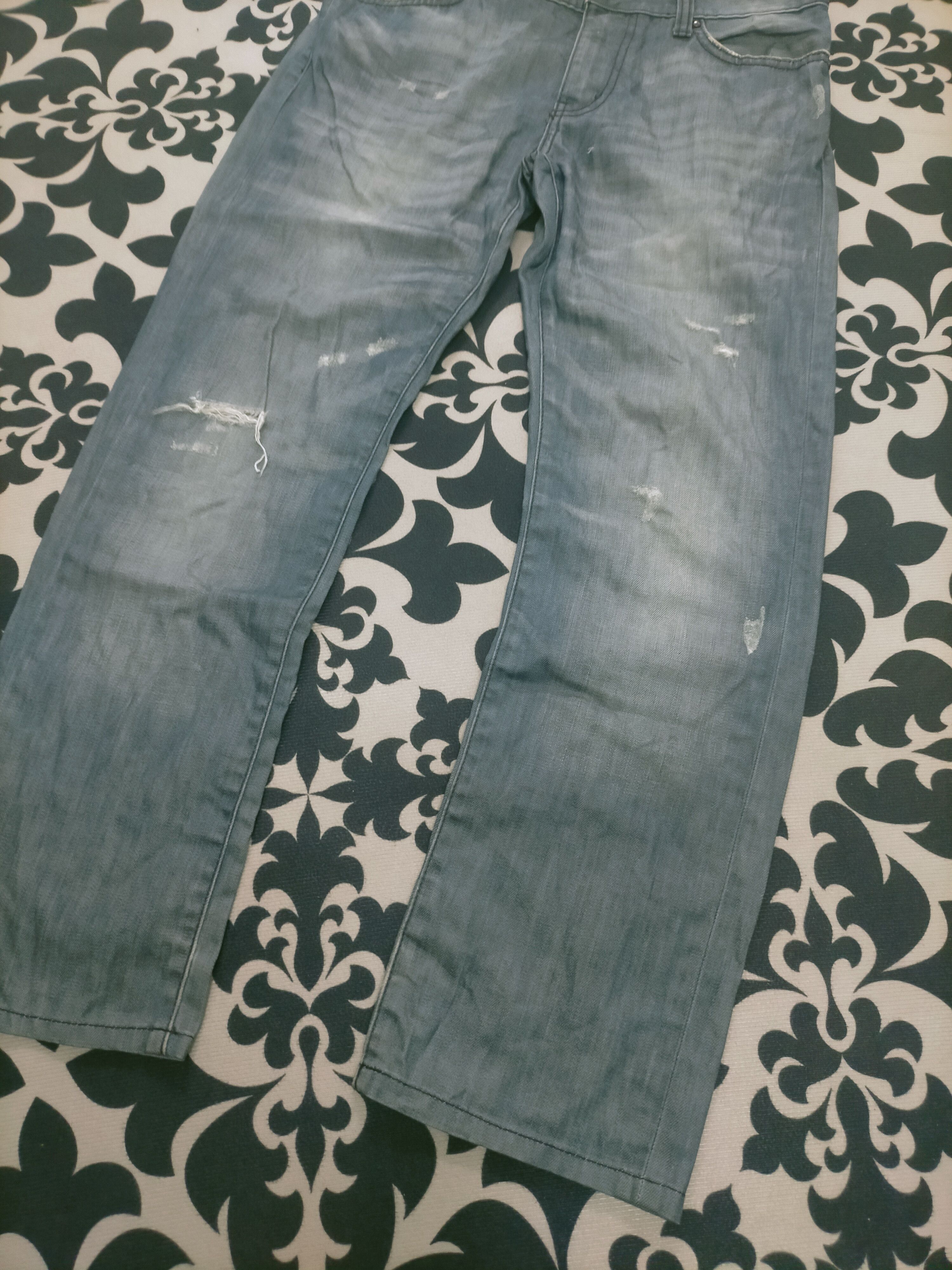 Japanese Brand × Uniqlo 🔥 Vintage Y2K Uniqlo Washed Distressed Slim Fit Jeans Size US 33 - 5 Thumbnail