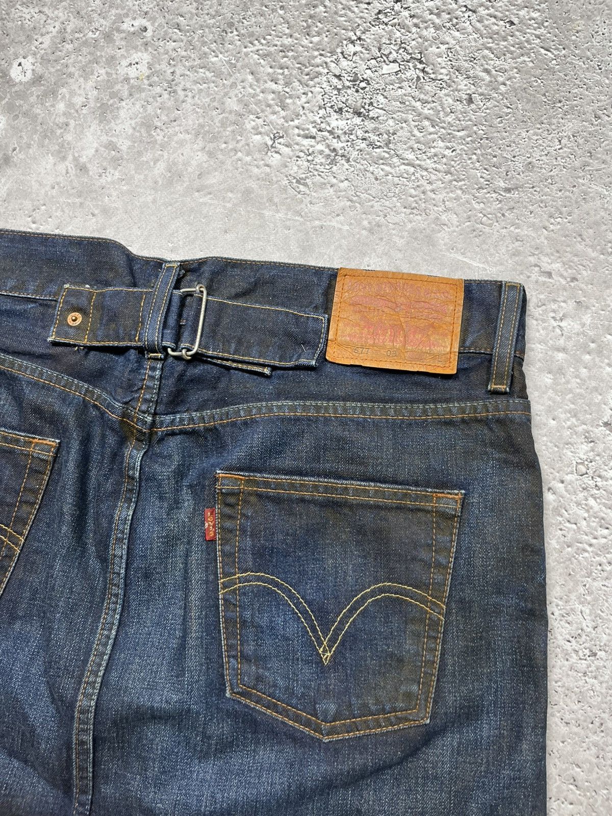 Levi's × Vintage Vintage Levi’s Red Tab Denim Mini Skirt Back Belted Waist Size 30" / US 8 / IT 44 - 3 Thumbnail